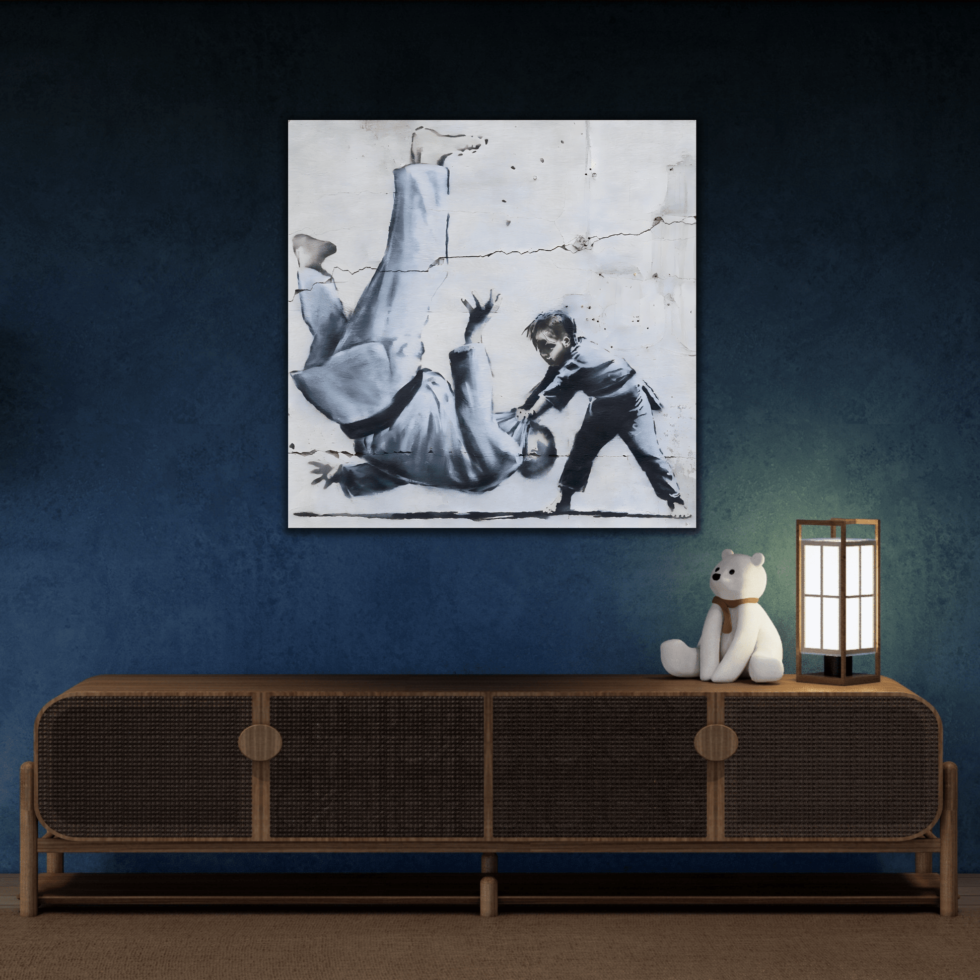 Judoka Canvas Banksy Home Decor Street Graffiti Wall Art - YesArtYes