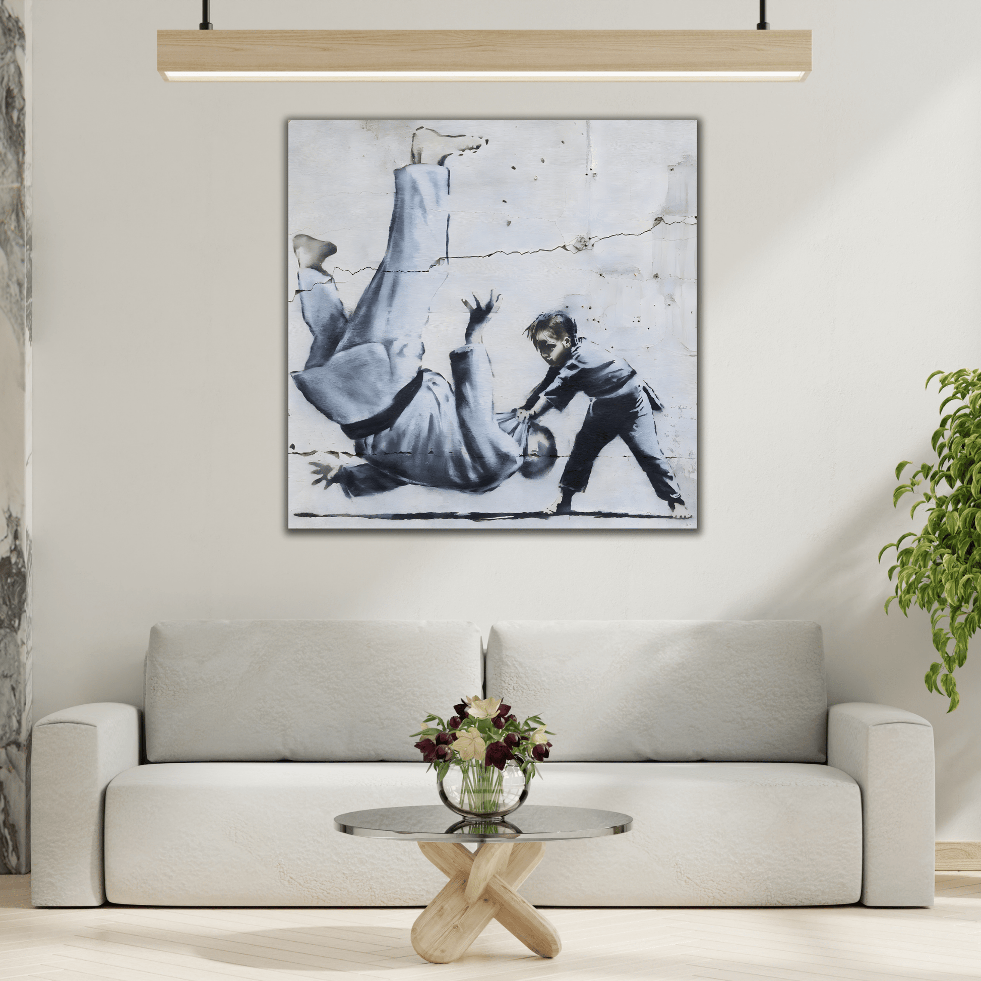 Judoka Canvas Banksy Home Decor Street Graffiti Wall Art - YesArtYes