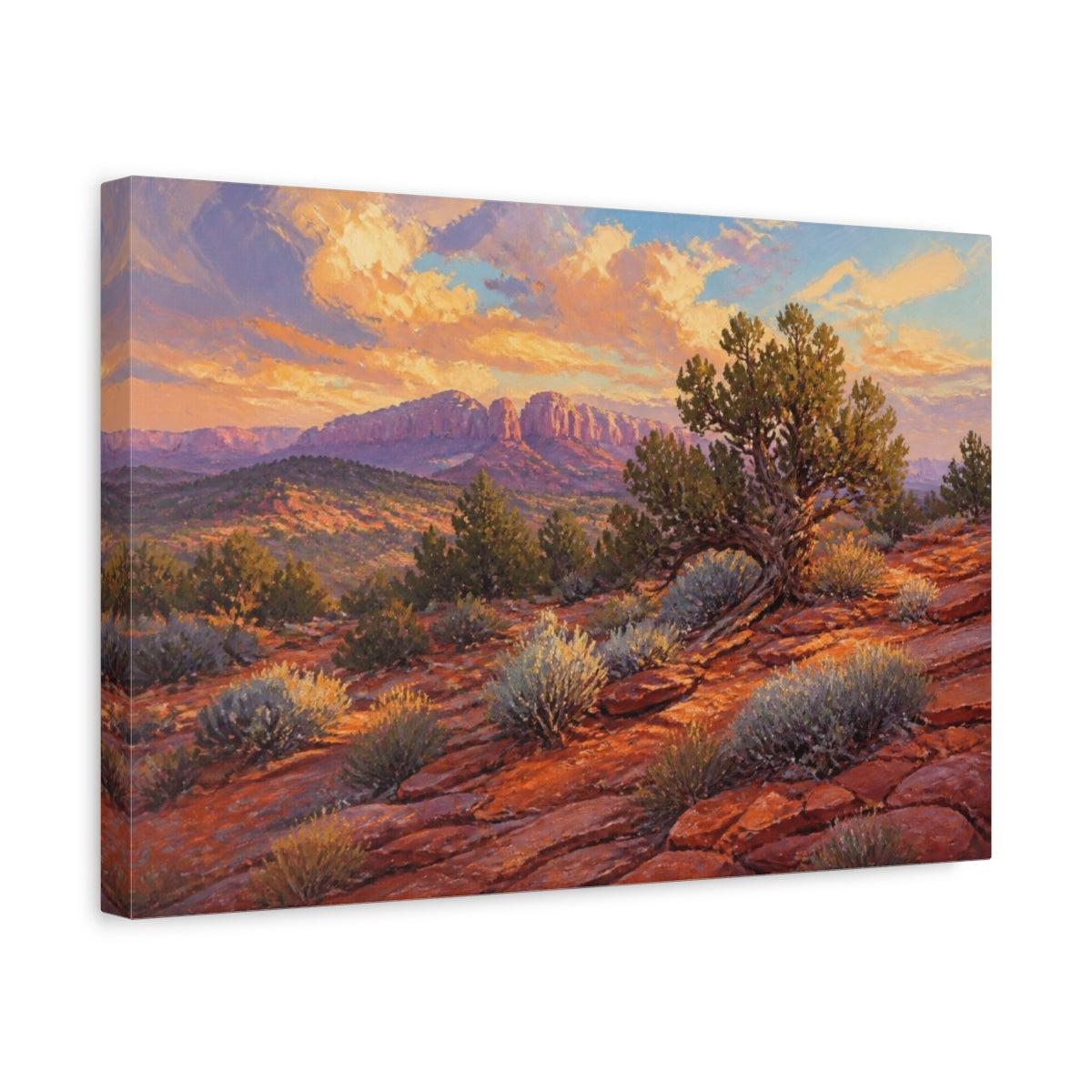 Side Mockup 4. Juniper On Red Sandstone shown as canvas print