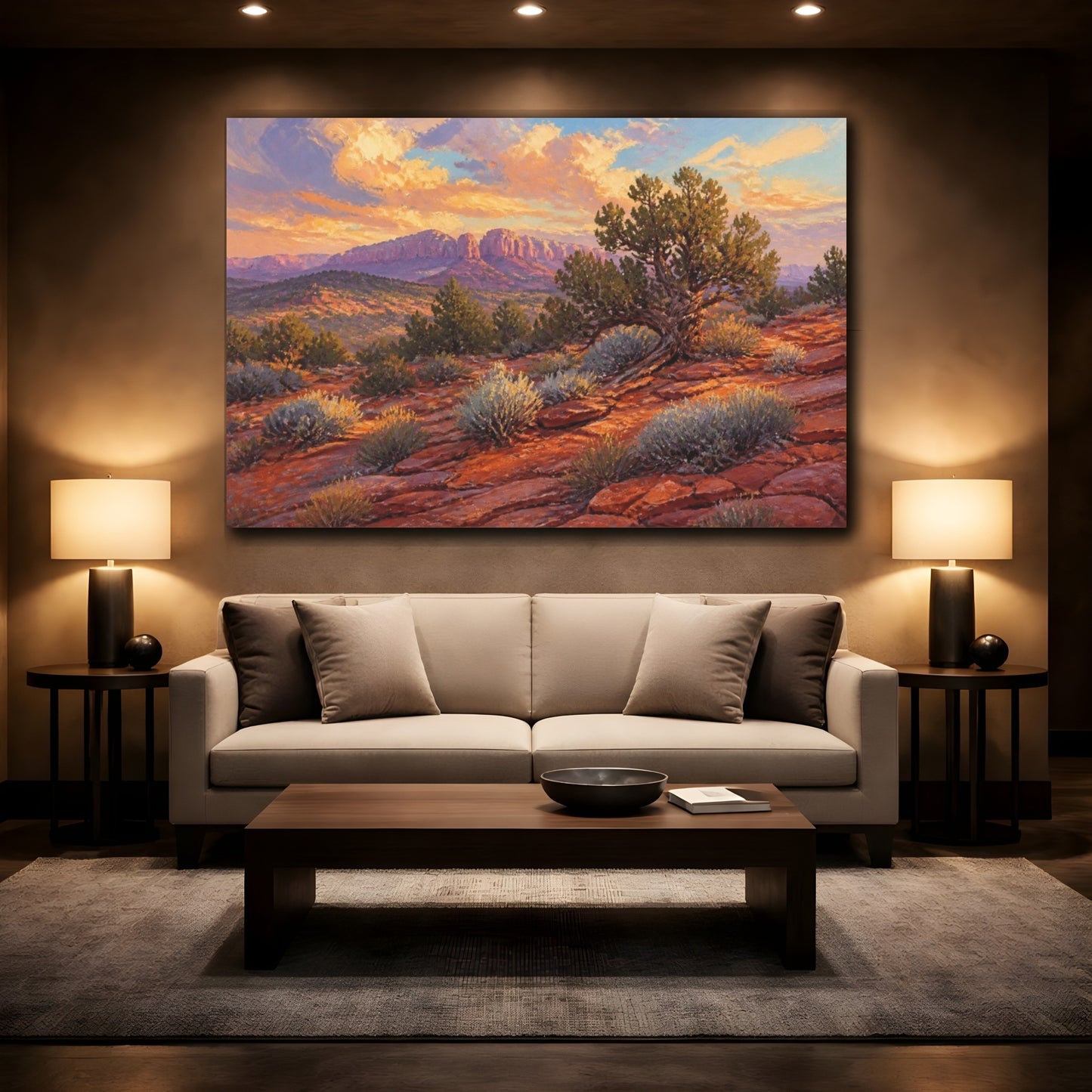 Mockup 2. Juniper On Red Sandstone shown as canvas print