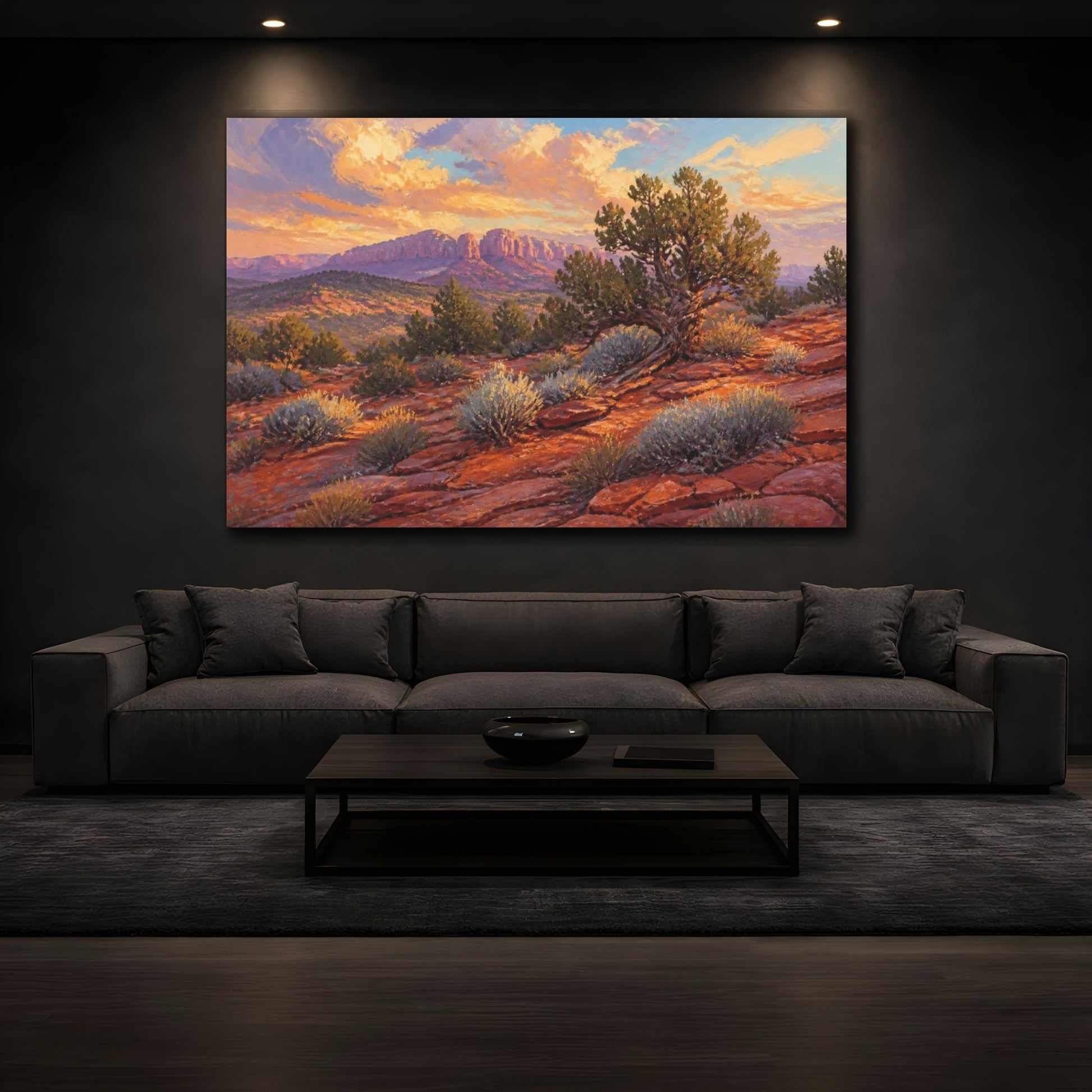 Mockup 3. Juniper On Red Sandstone shown as canvas print