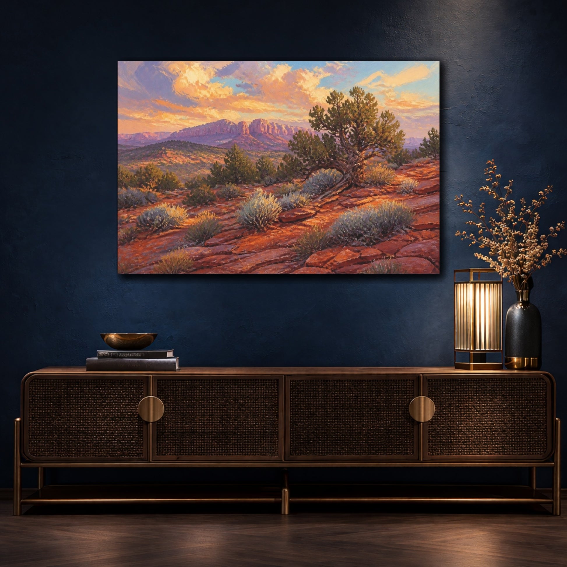 Mockup 4. Juniper On Red Sandstone shown as canvas print