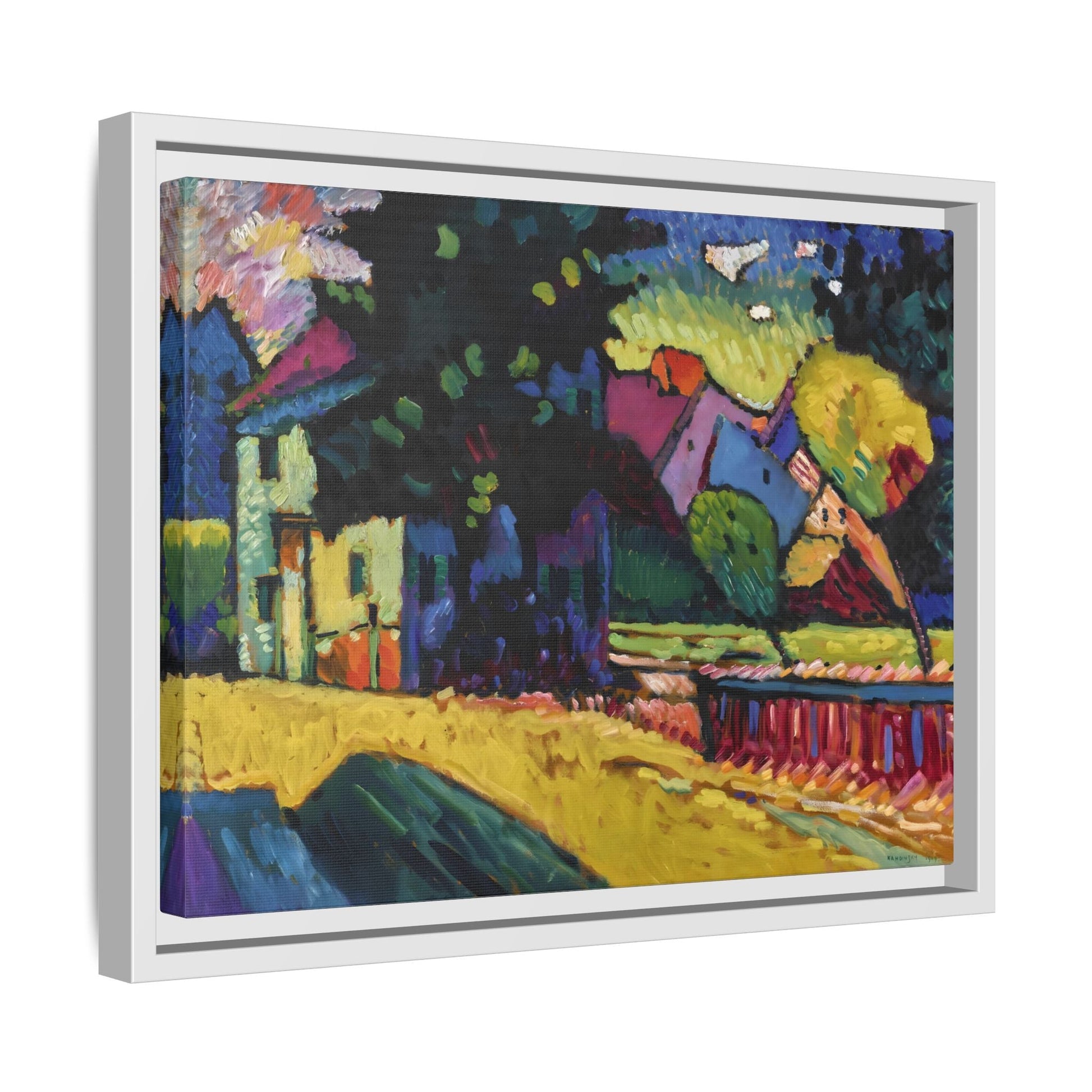 Kandinsky Murnau Canvas Print in Frame - Abstract Bavarian Geometric Wall Art