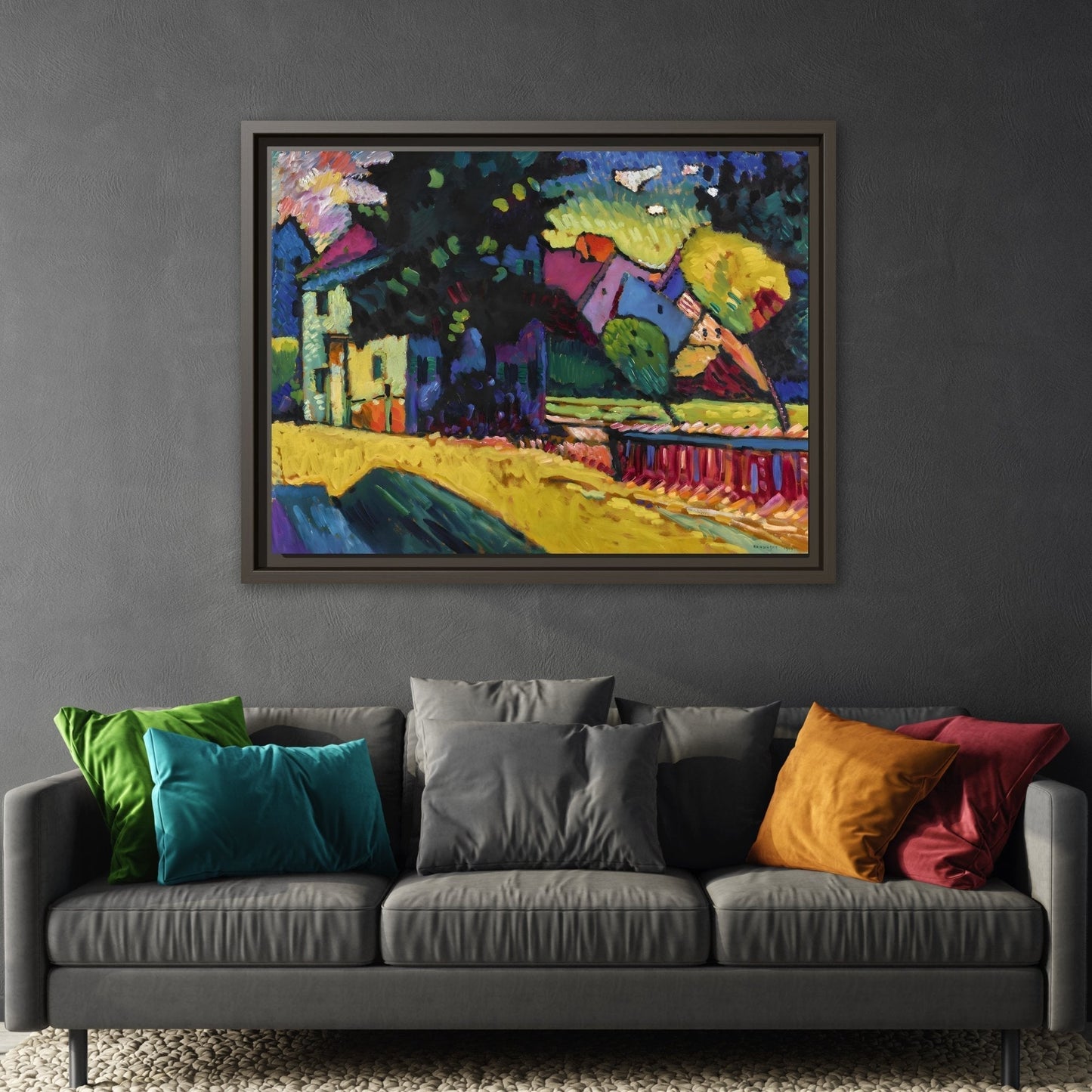 Kandinsky Murnau Canvas Print in Frame - Abstract Bavarian Geometric Wall Art