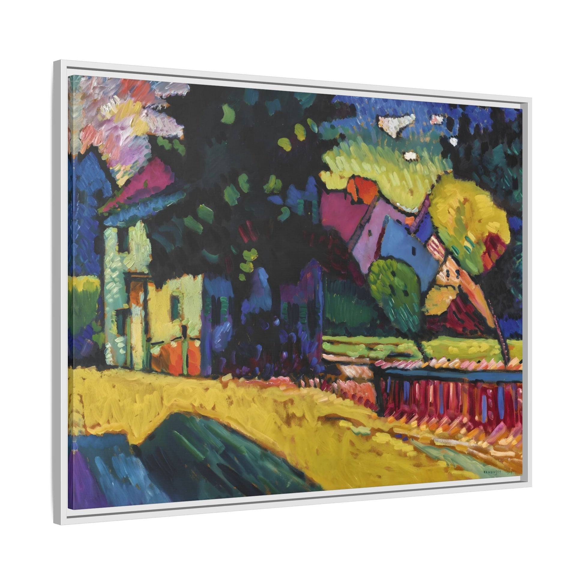 Kandinsky Murnau Canvas Print in Frame - Abstract Bavarian Geometric Wall Art