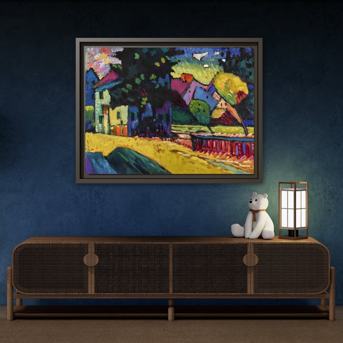 Kandinsky Murnau Canvas Print in Frame - Abstract Bavarian Geometric Wall Art