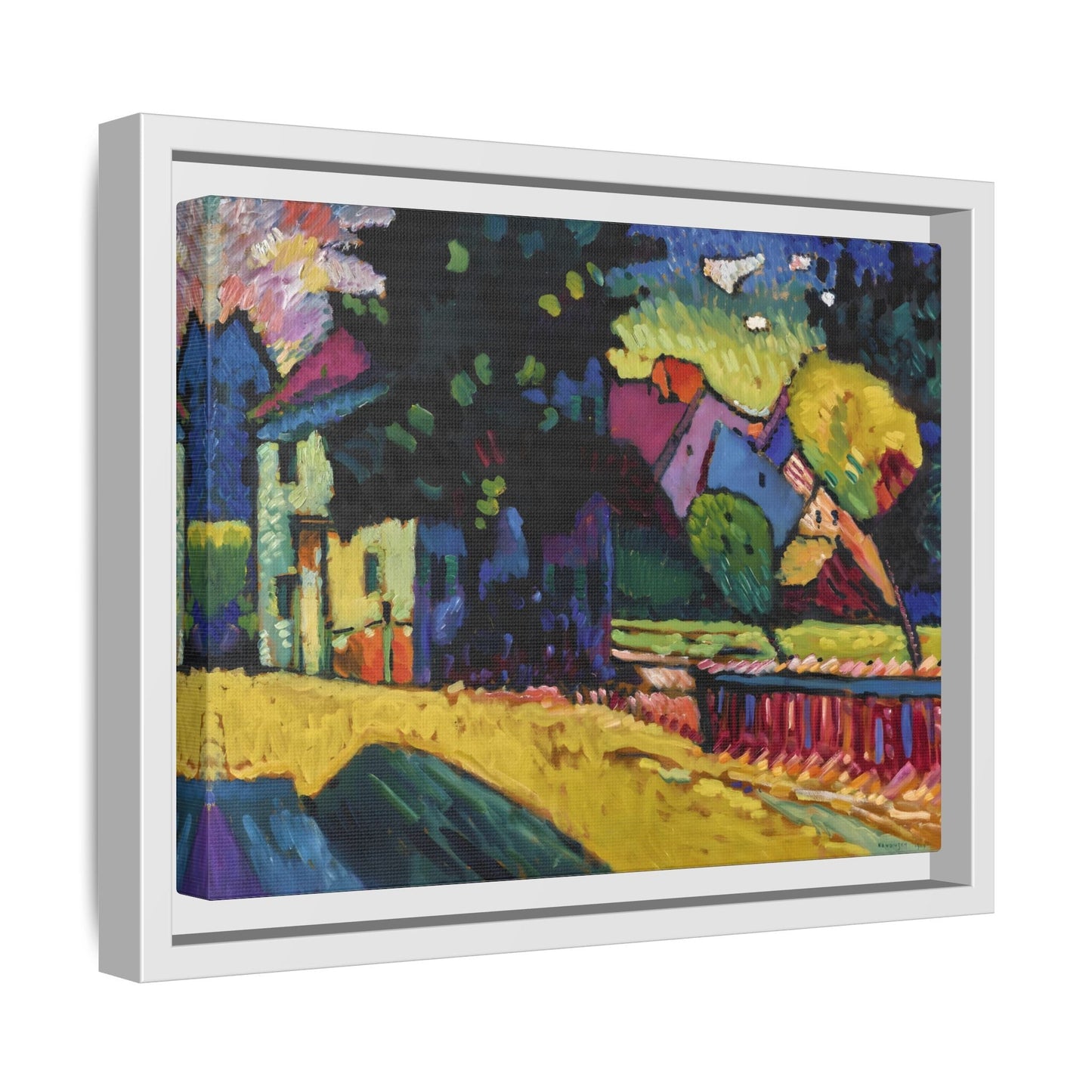 Kandinsky Murnau Canvas Print in Frame - Abstract Bavarian Geometric Wall Art