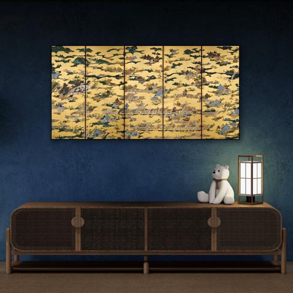 Kano Eitoku Asian Capital Scenes Canvas Print - Japanese Wall Art - YesArtYes