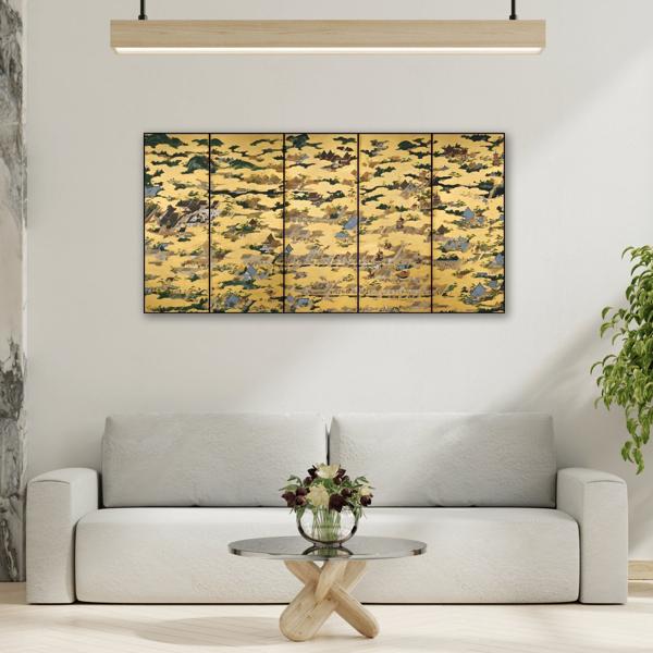Kano Eitoku Asian Capital Scenes Canvas Print - Japanese Wall Art - YesArtYes