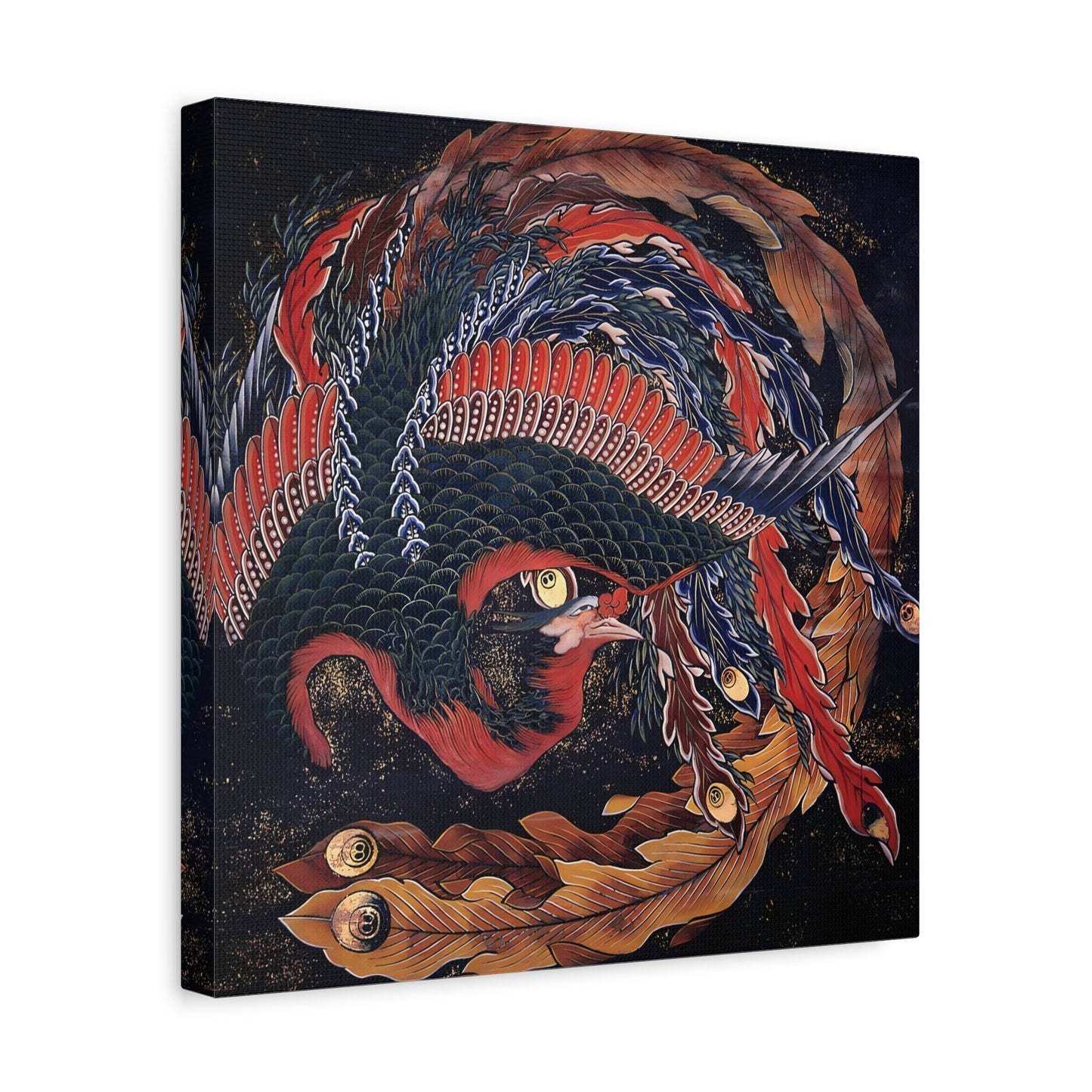 Katsushika Hokusai Phoenix - Japanese Square Framed Canvas Wall Art Print