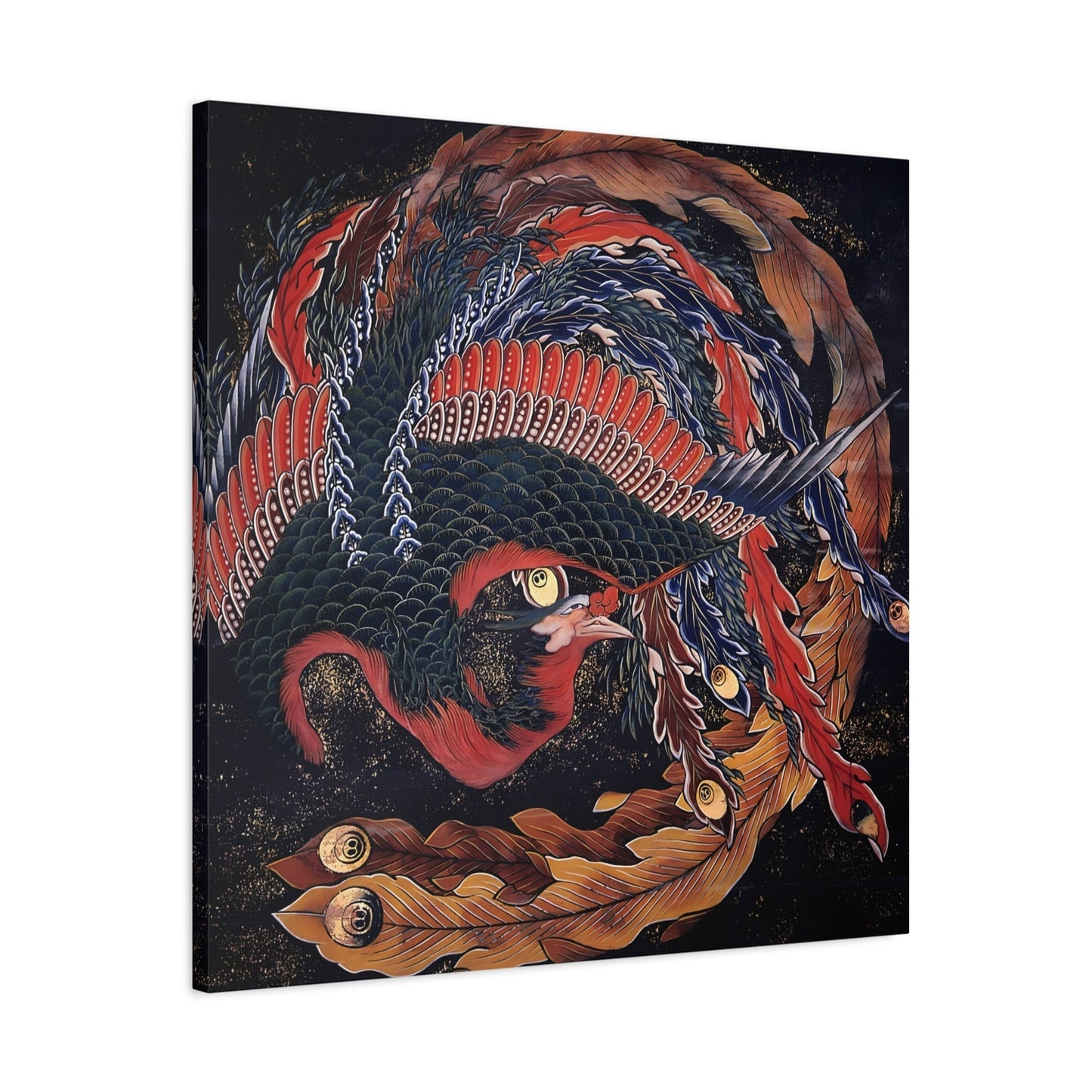 Katsushika Hokusai Phoenix - Japanese Square Framed Canvas Wall Art Print