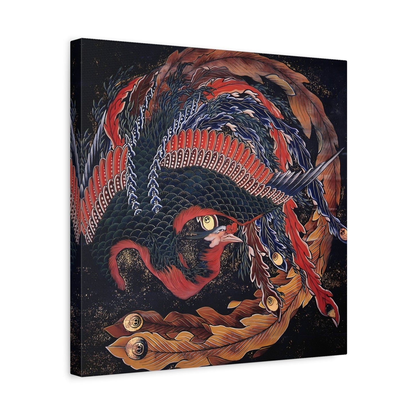 Katsushika Hokusai Phoenix - Japanese Square Framed Canvas Wall Art Print