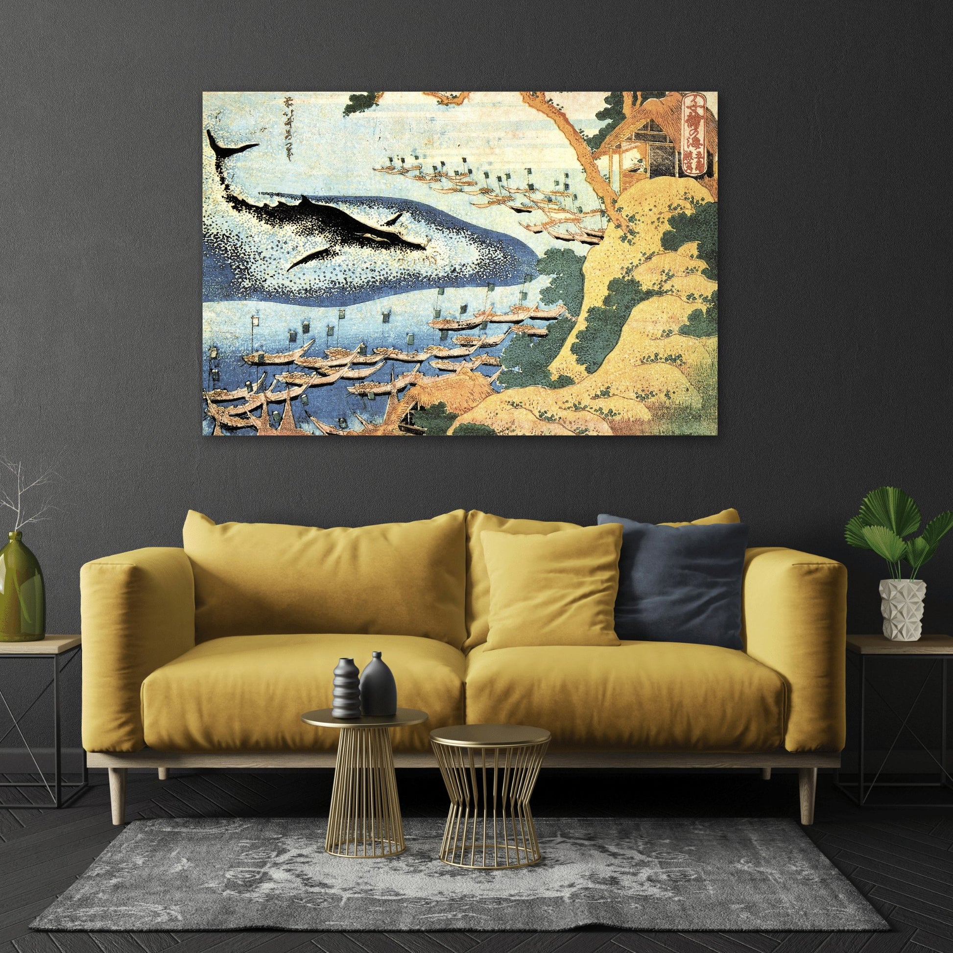 Katsushika Hokusai Whaling Off Goto Oceans of Wisdom - Japanese Sea Canvas Wall Art Painting Print