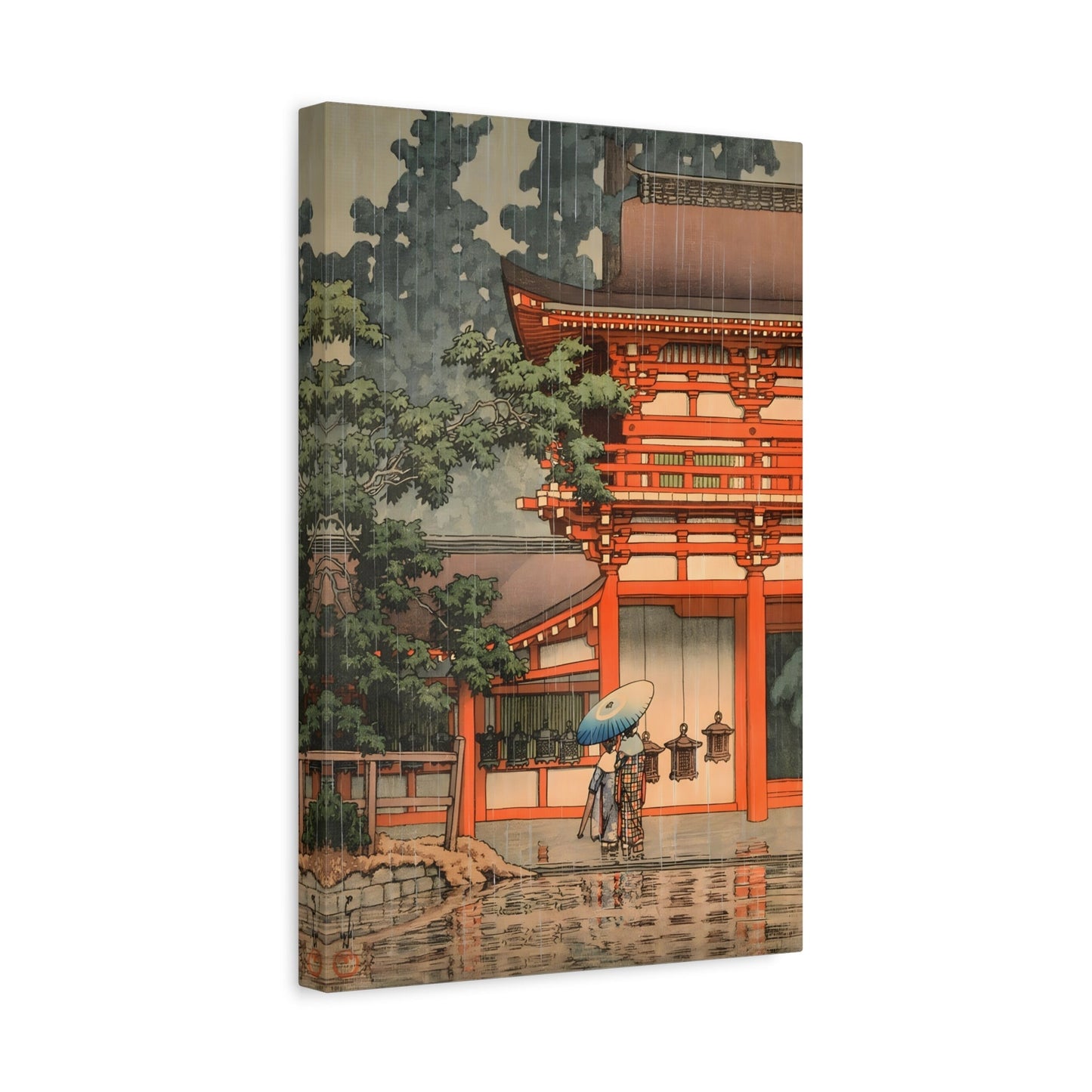 Kawase Hasui Kasuga Shrine in Nara - Framed Canvas Wall Art Print