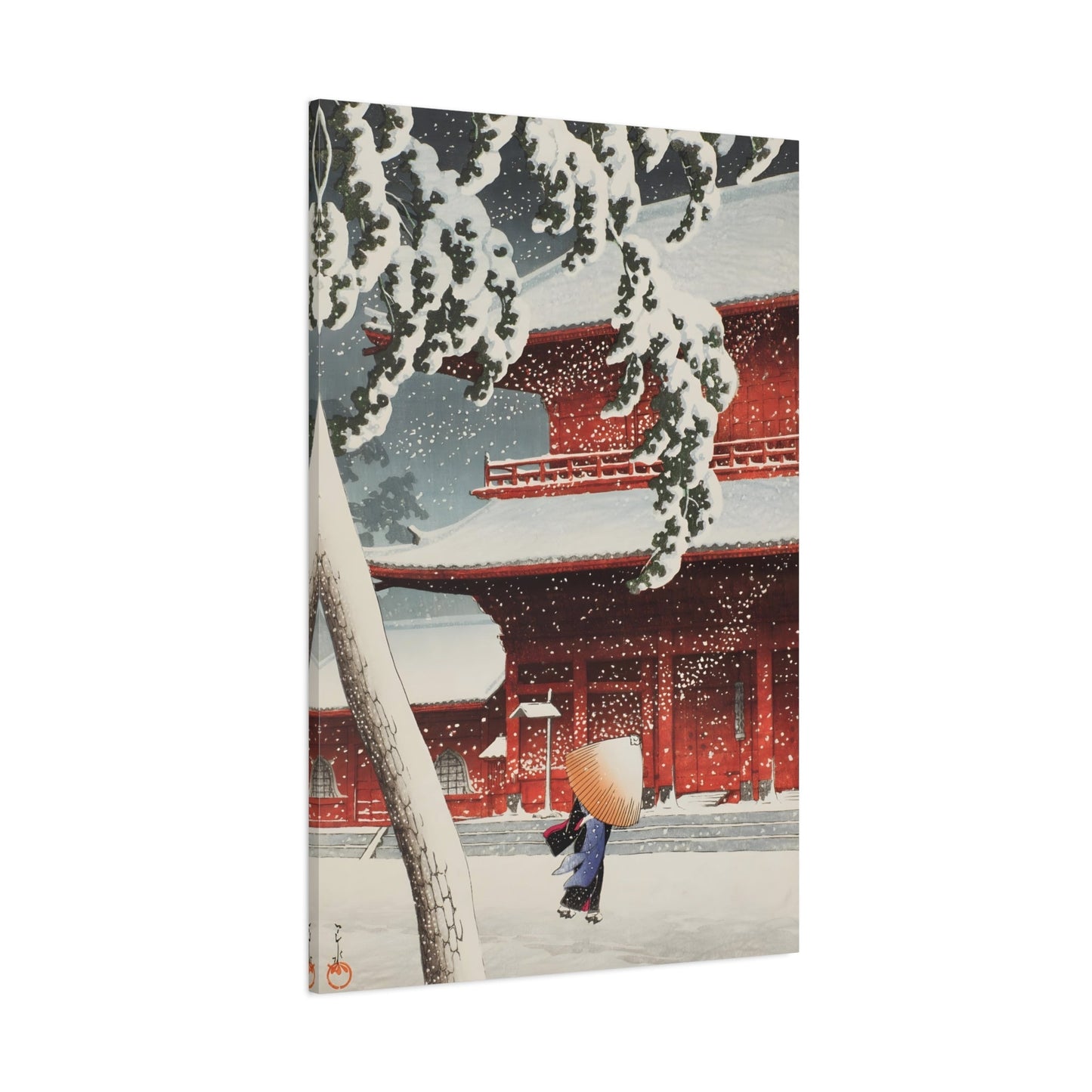 Kawase Hasui Shiba Zojoji - Framed Canvas Wall Art Print