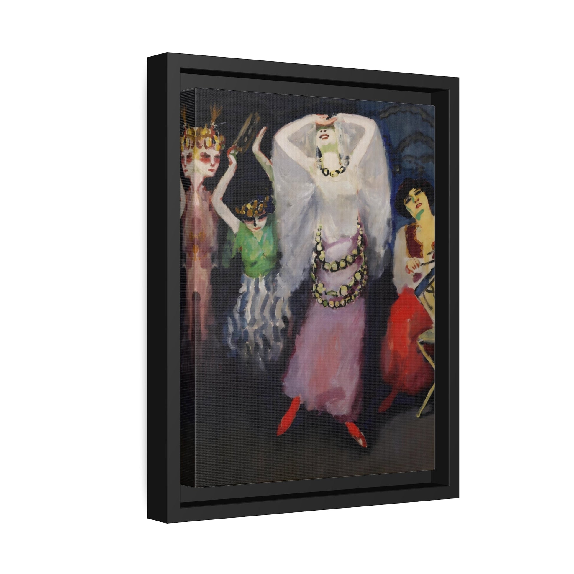 Kees van Dongen Famous Fatima - Framed Canvas Wall Art Print in Black Frame