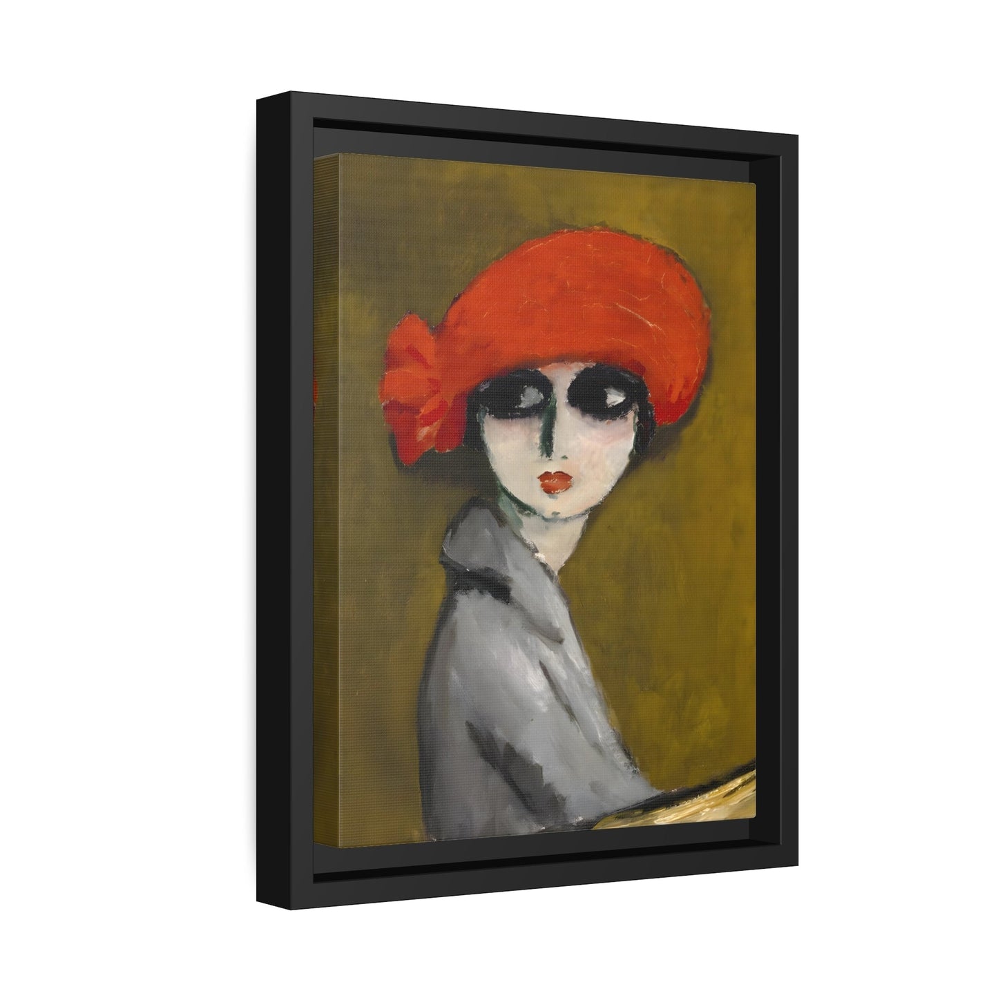 Kees van Dongen Poppy - Framed Canvas Art Reproduction in Black Frame