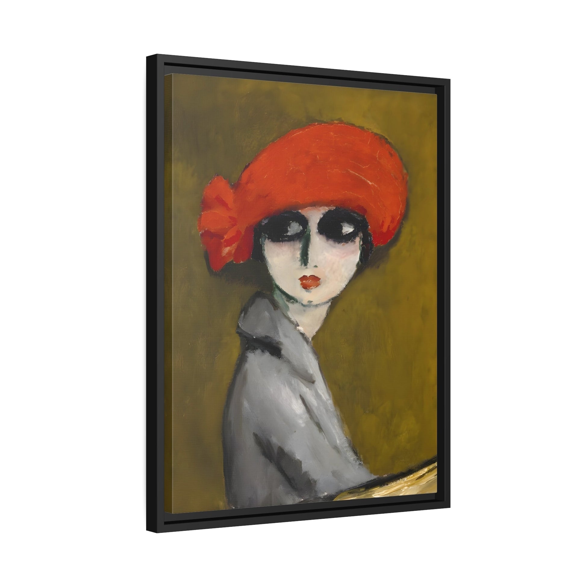 Kees van Dongen Poppy - Framed Canvas Art Reproduction in Black Frame