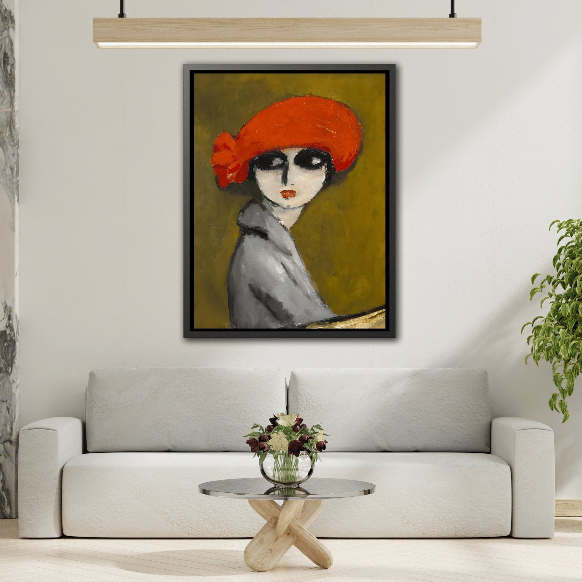 Kees van Dongen Poppy - Framed Canvas Art Reproduction in Black Frame