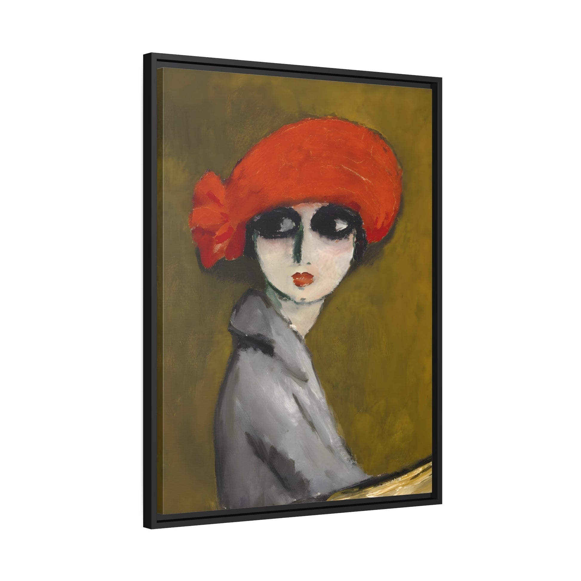 Kees van Dongen Poppy - Framed Canvas Art Reproduction in Black Frame