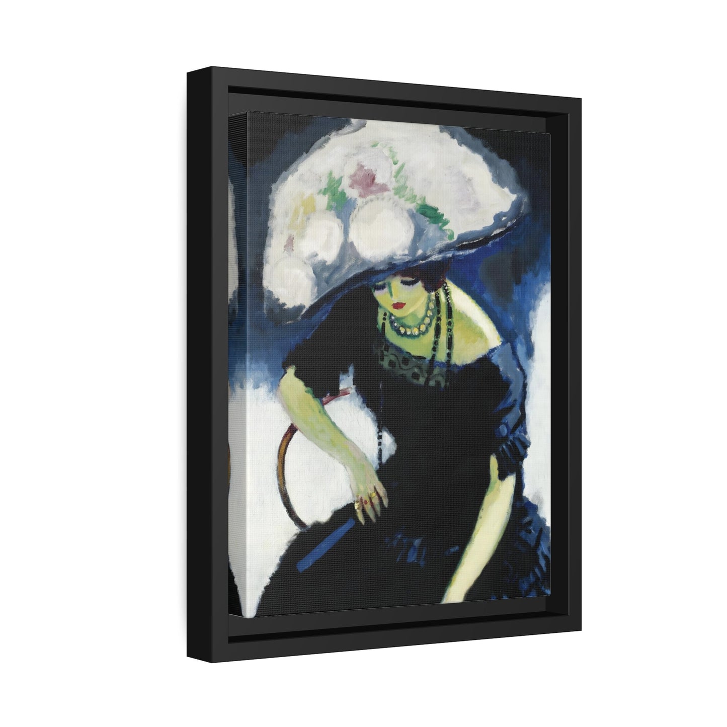 Kees van Dongen Woman Rose Hat - Framed Canvas Art Reproduction