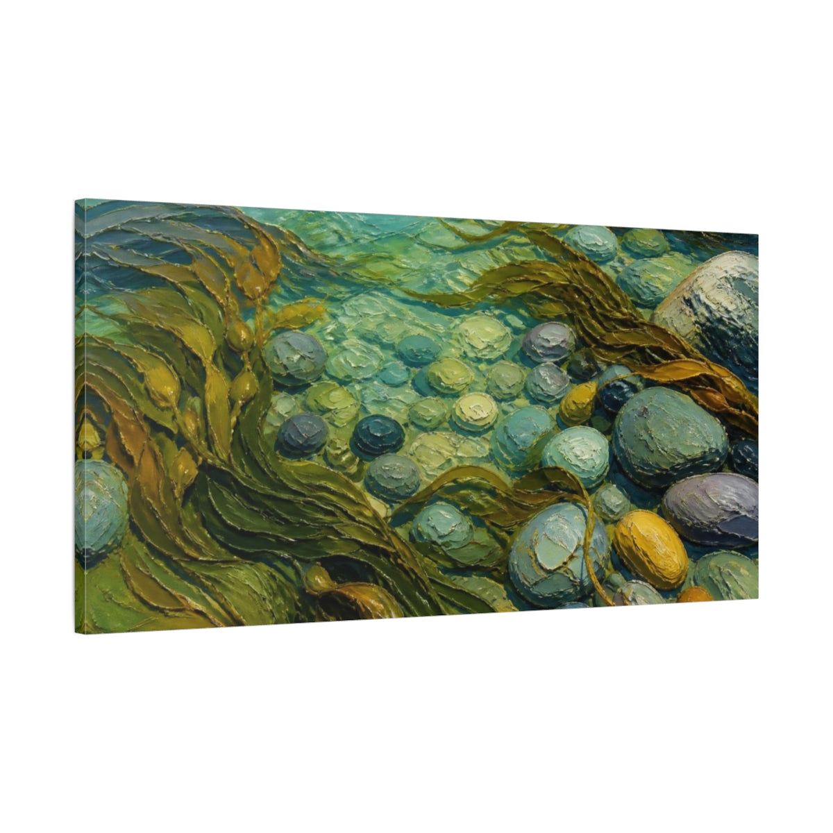 Main Mockup. Kelp Nature Seascape shown as canvas print