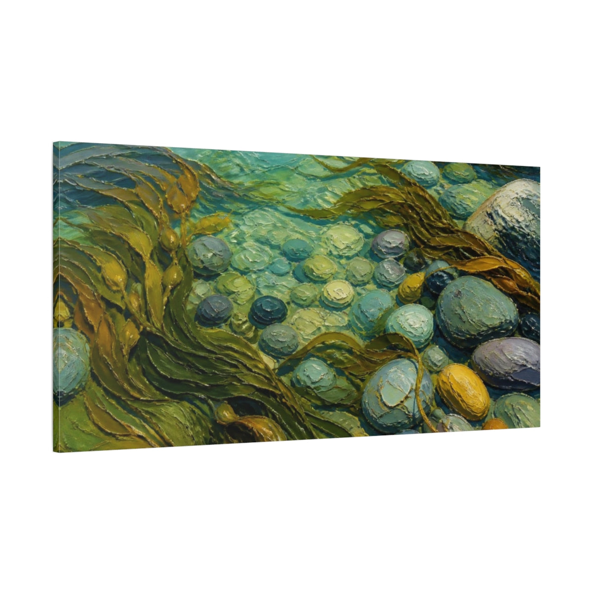 Side Mockup 2. Kelp Nature Seascape shown as canvas print