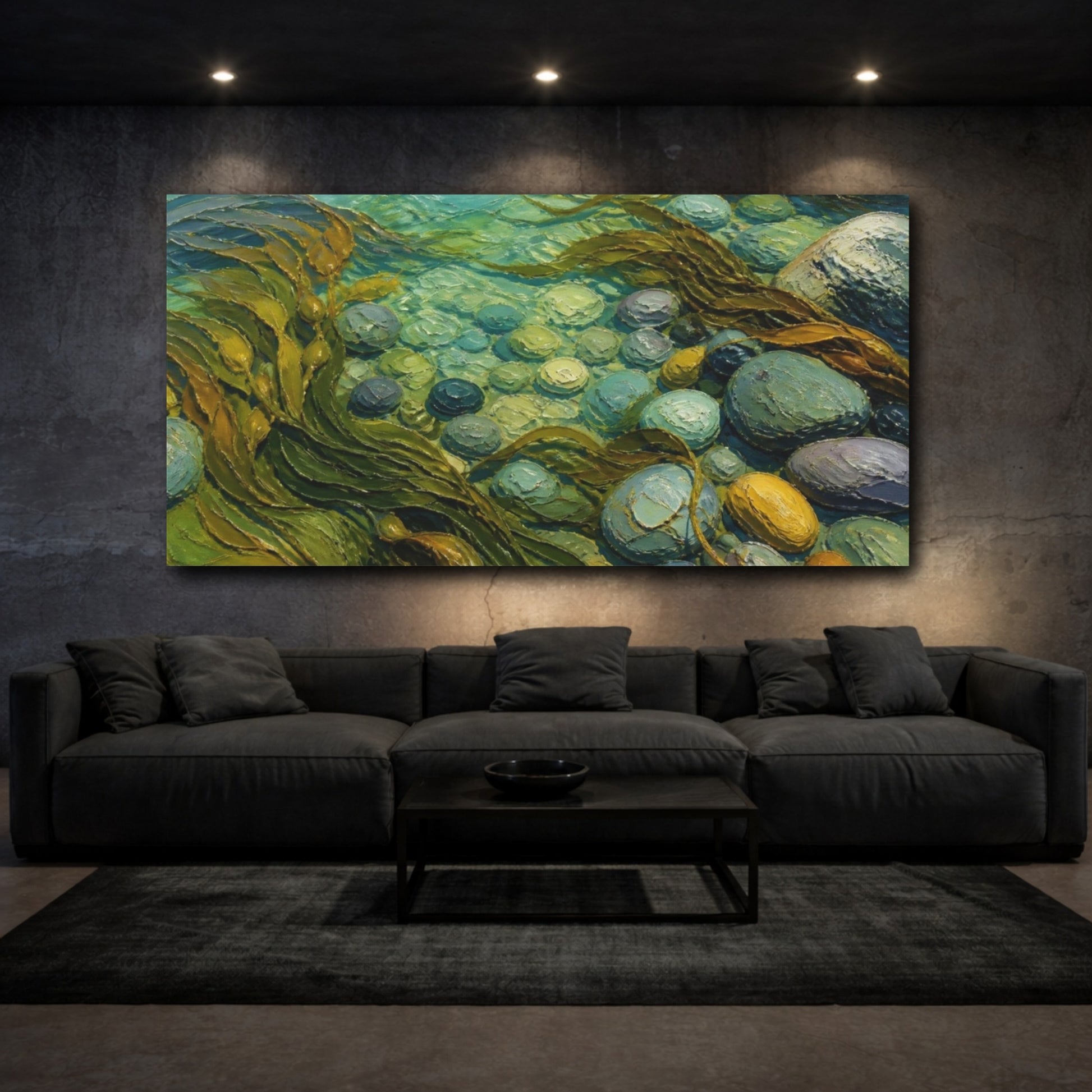 Mockup 3. Kelp Nature Seascape shown as canvas print
