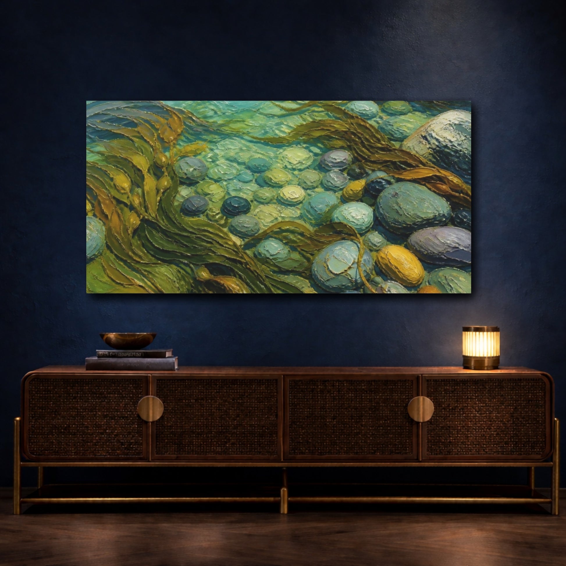 Mockup 4. Kelp Nature Seascape shown as canvas print