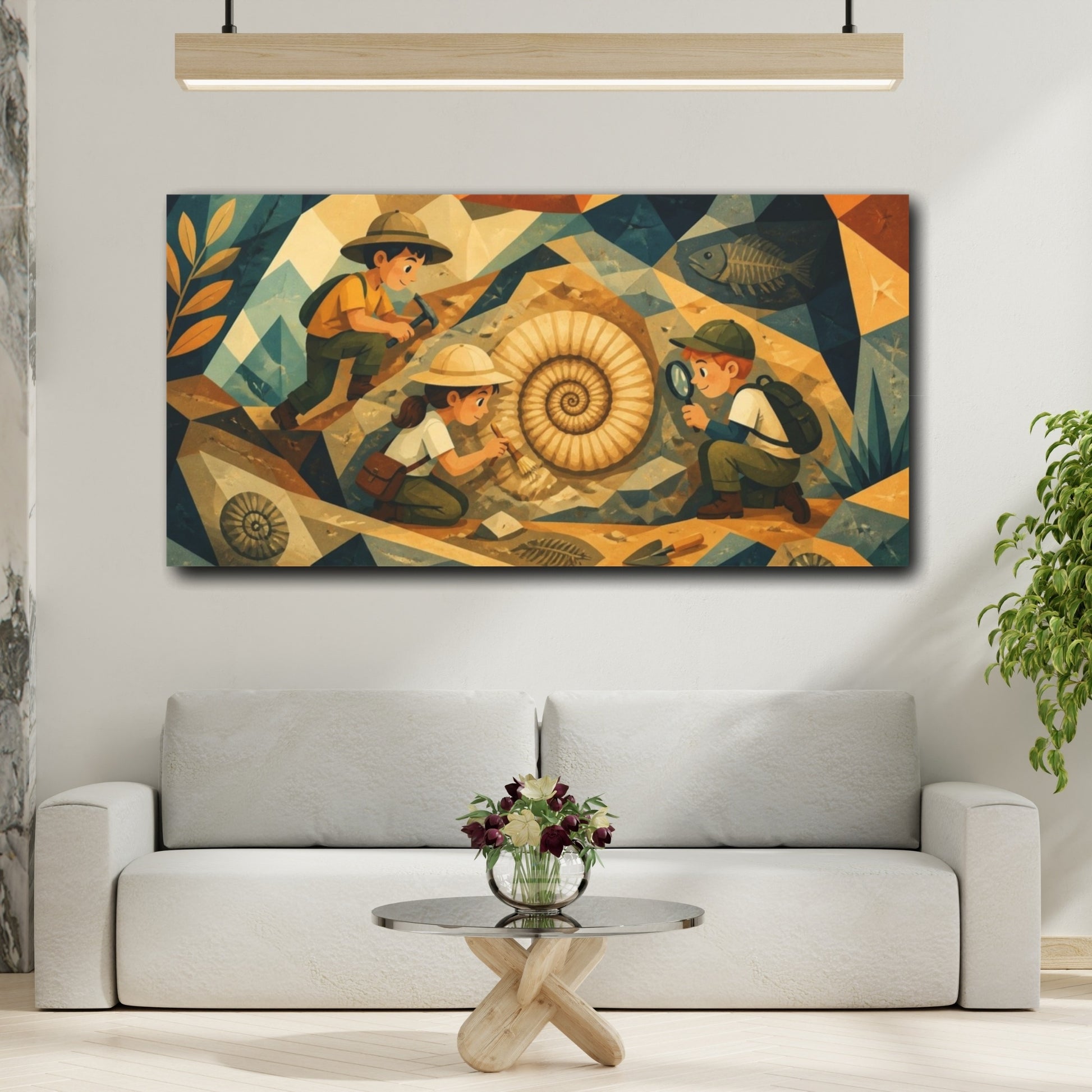 Mockup 2. Kids Ammonite Adventure shown as canvas print