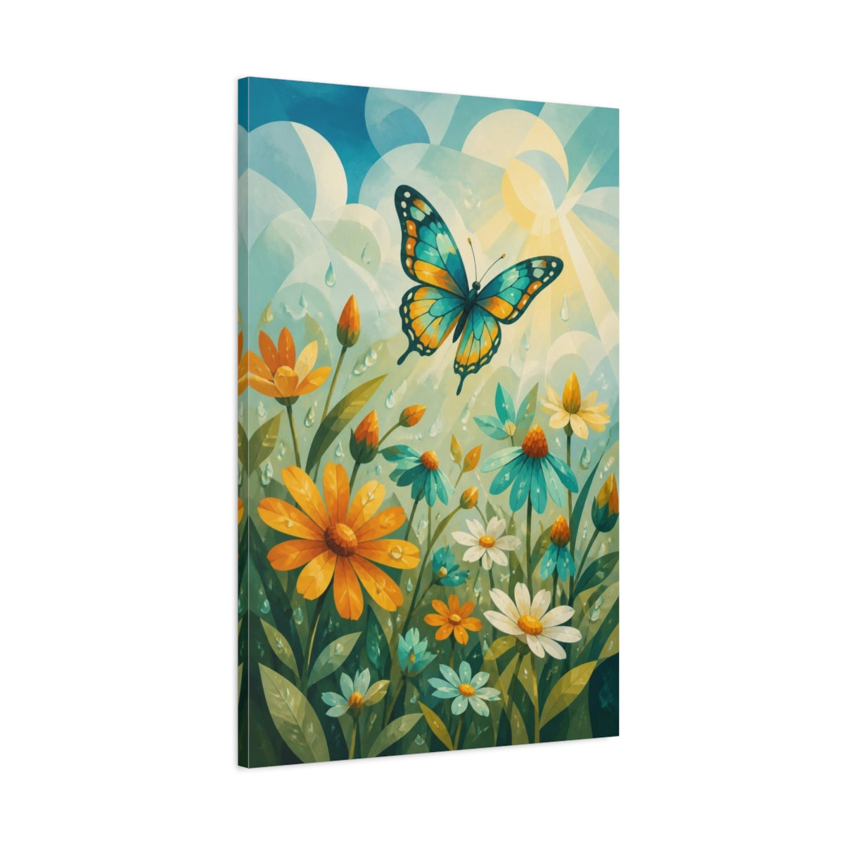 Main Mockup. Kids Butterfly Meadow shown as canvas print