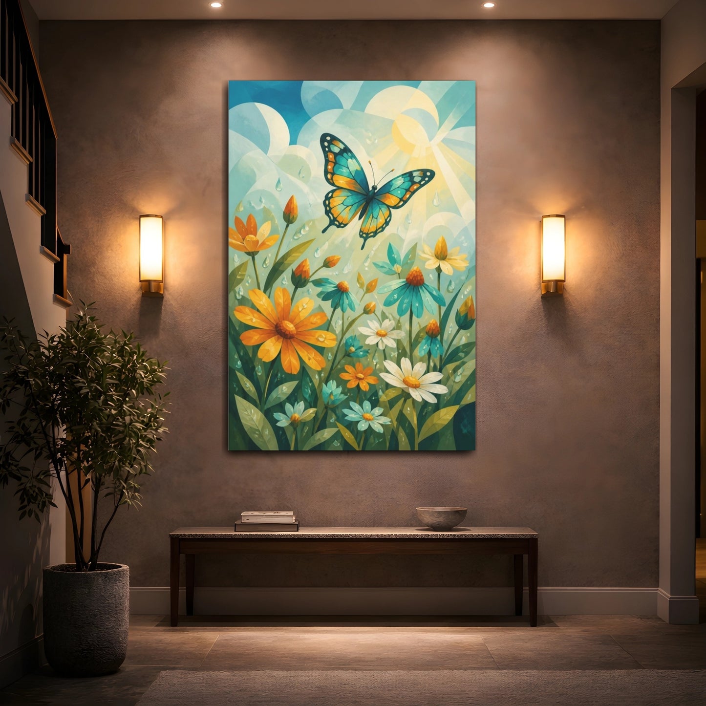 Mockup 2. Kids Butterfly Meadow shown as canvas print