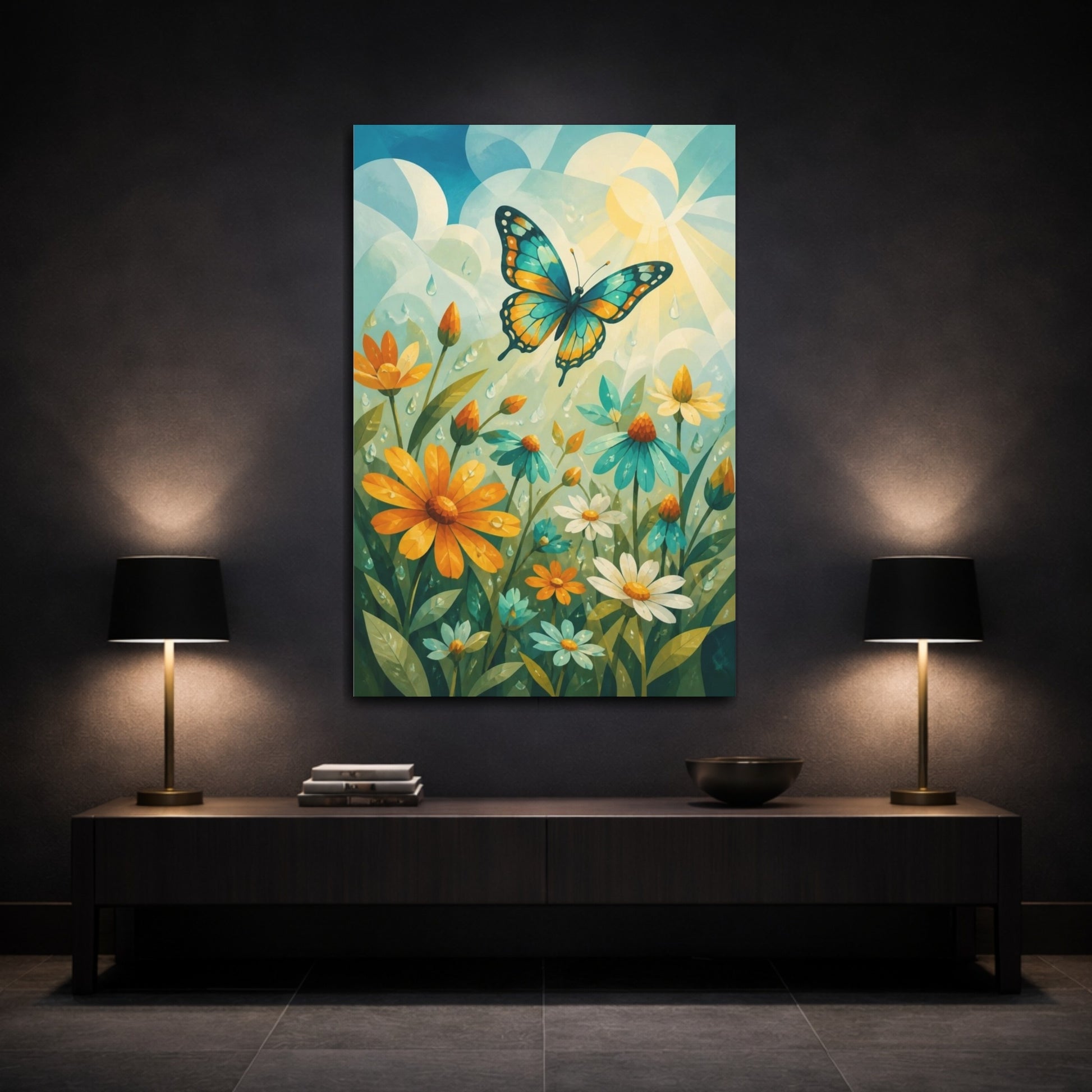 Mockup 3. Kids Butterfly Meadow shown as canvas print