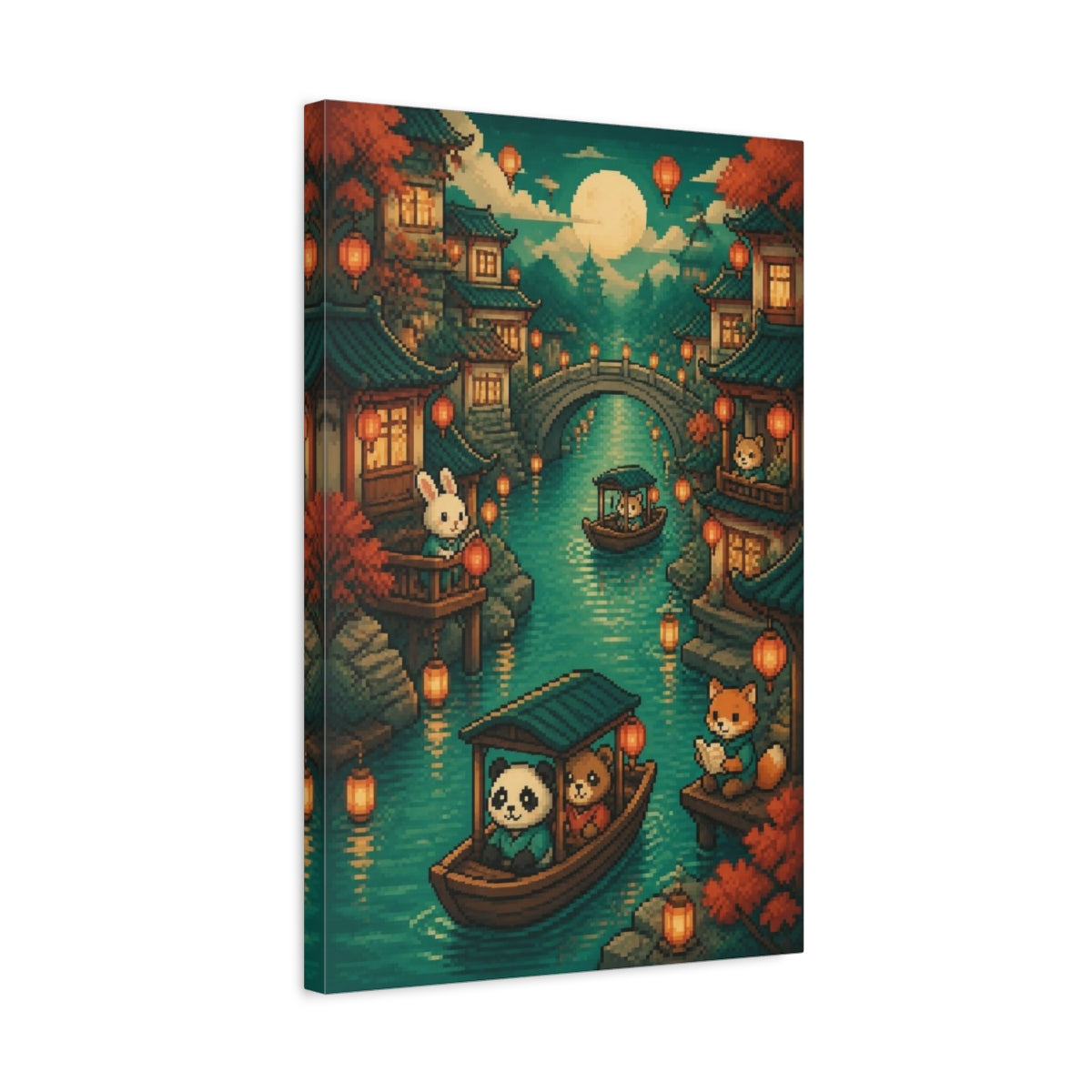 Side Mockup 3. Kids Canal Boat Adventure shown as canvas print
