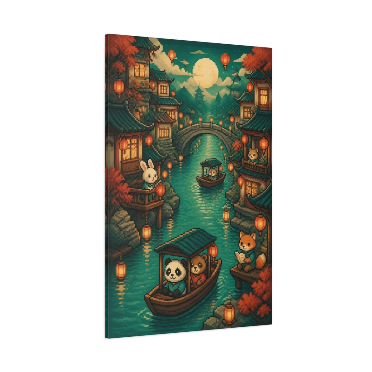 Side Mockup 1. Kids Canal Boat Adventure shown as canvas print