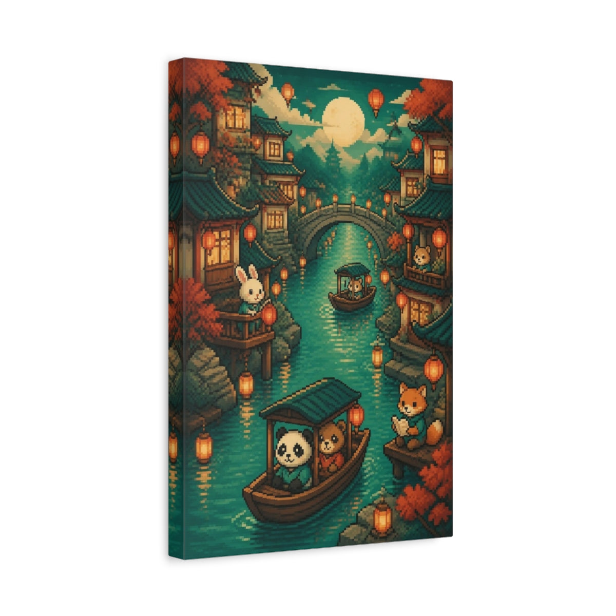 Side Mockup 4. Kids Canal Boat Adventure shown as canvas print