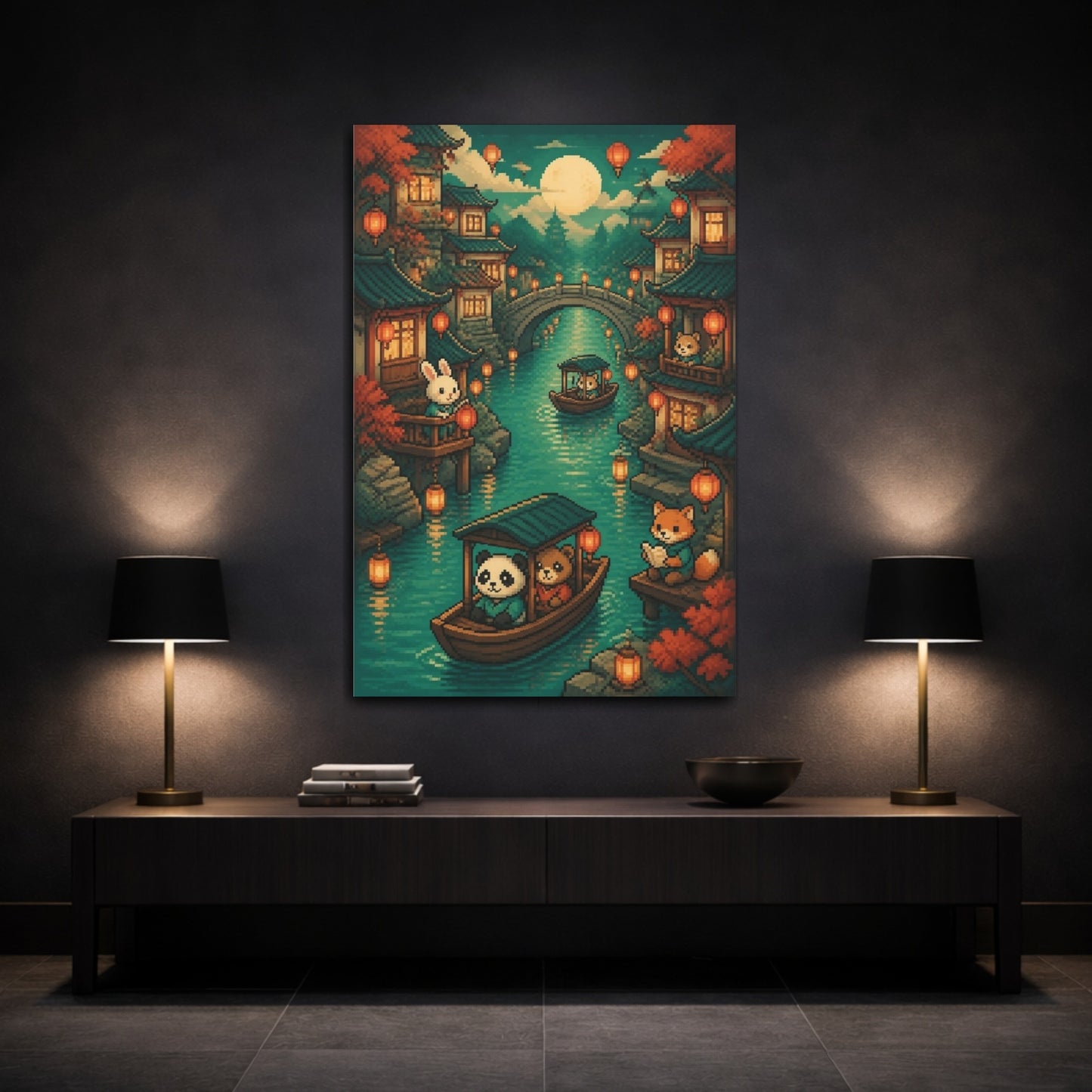Mockup 3. Kids Canal Boat Adventure shown as canvas print