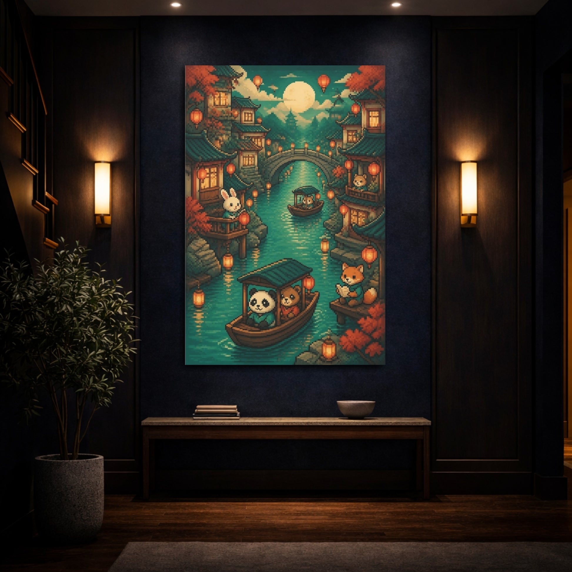 Mockup 4. Kids Canal Boat Adventure shown as canvas print