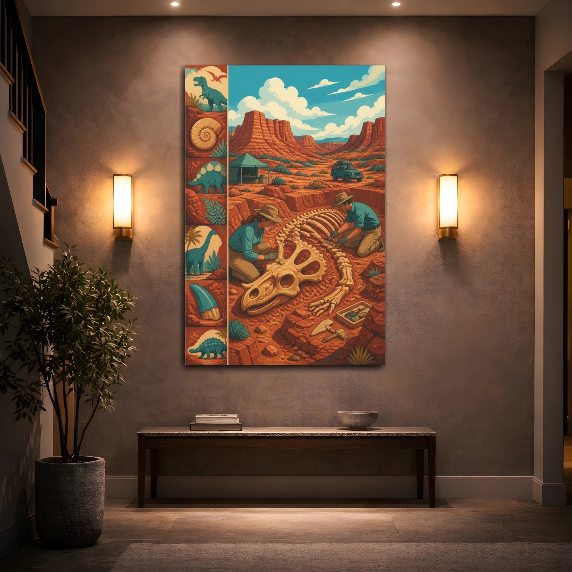 Mockup 2. Kids Dinosaur Dig shown as canvas print