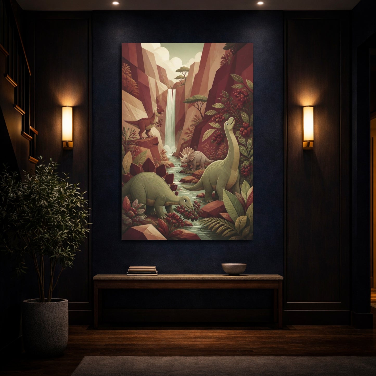 Mockup 4. Kids Friendly Dinosaurs shown as canvas print