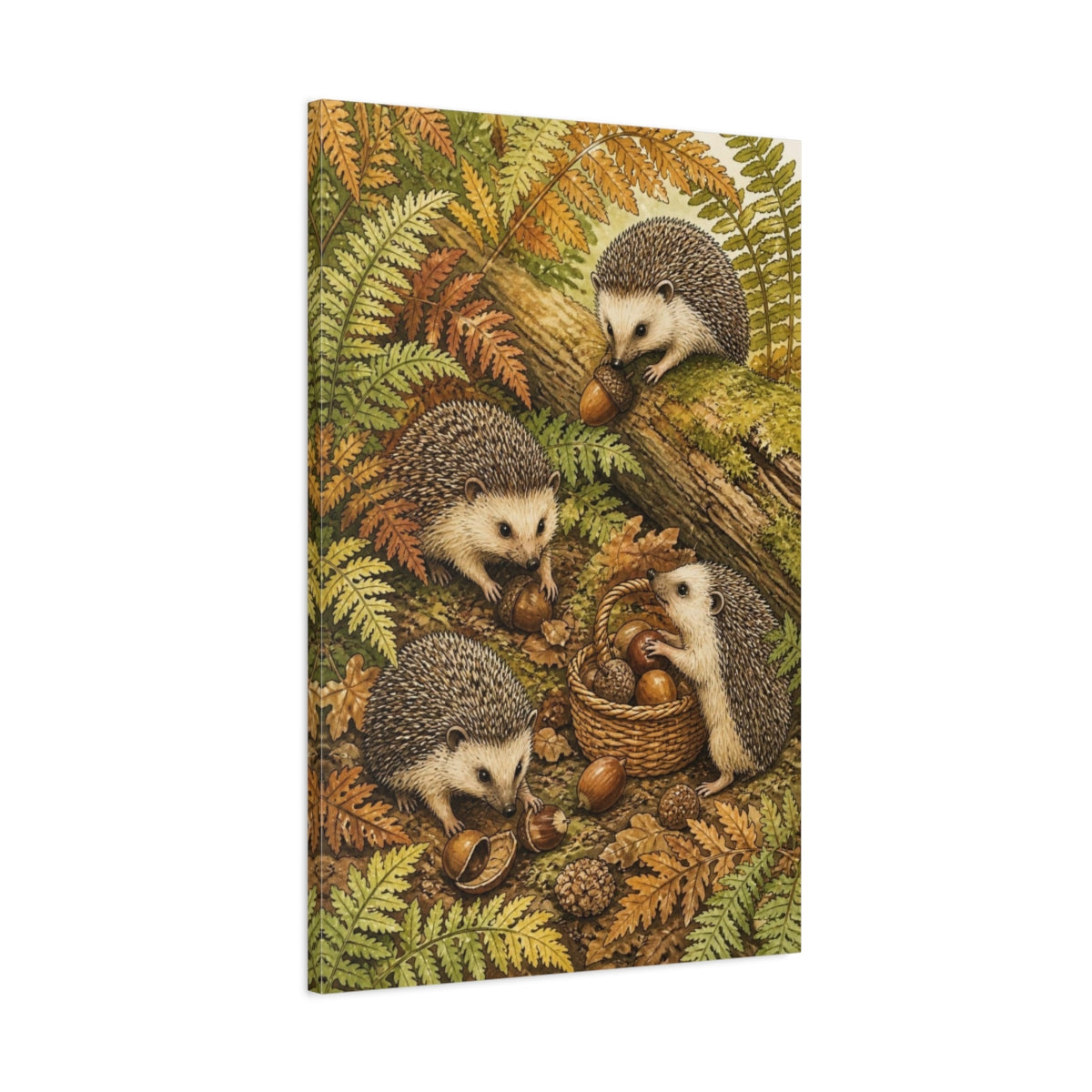 Main Mockup. Kids Hedgehog Harvest shown as canvas print