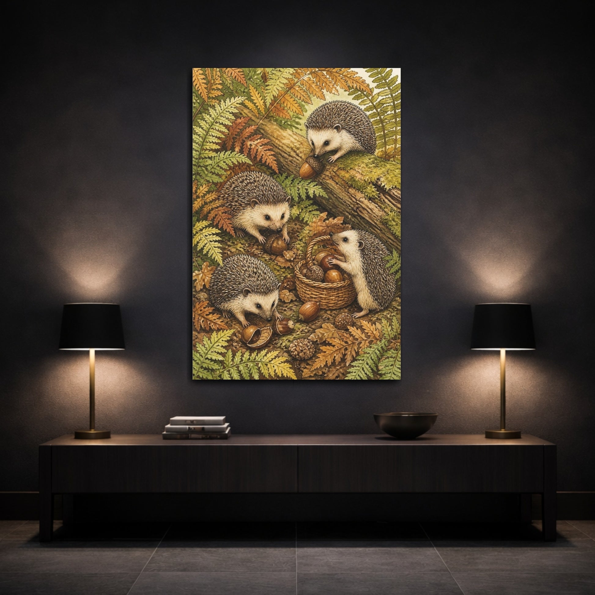 Mockup 3. Kids Hedgehog Harvest shown as canvas print