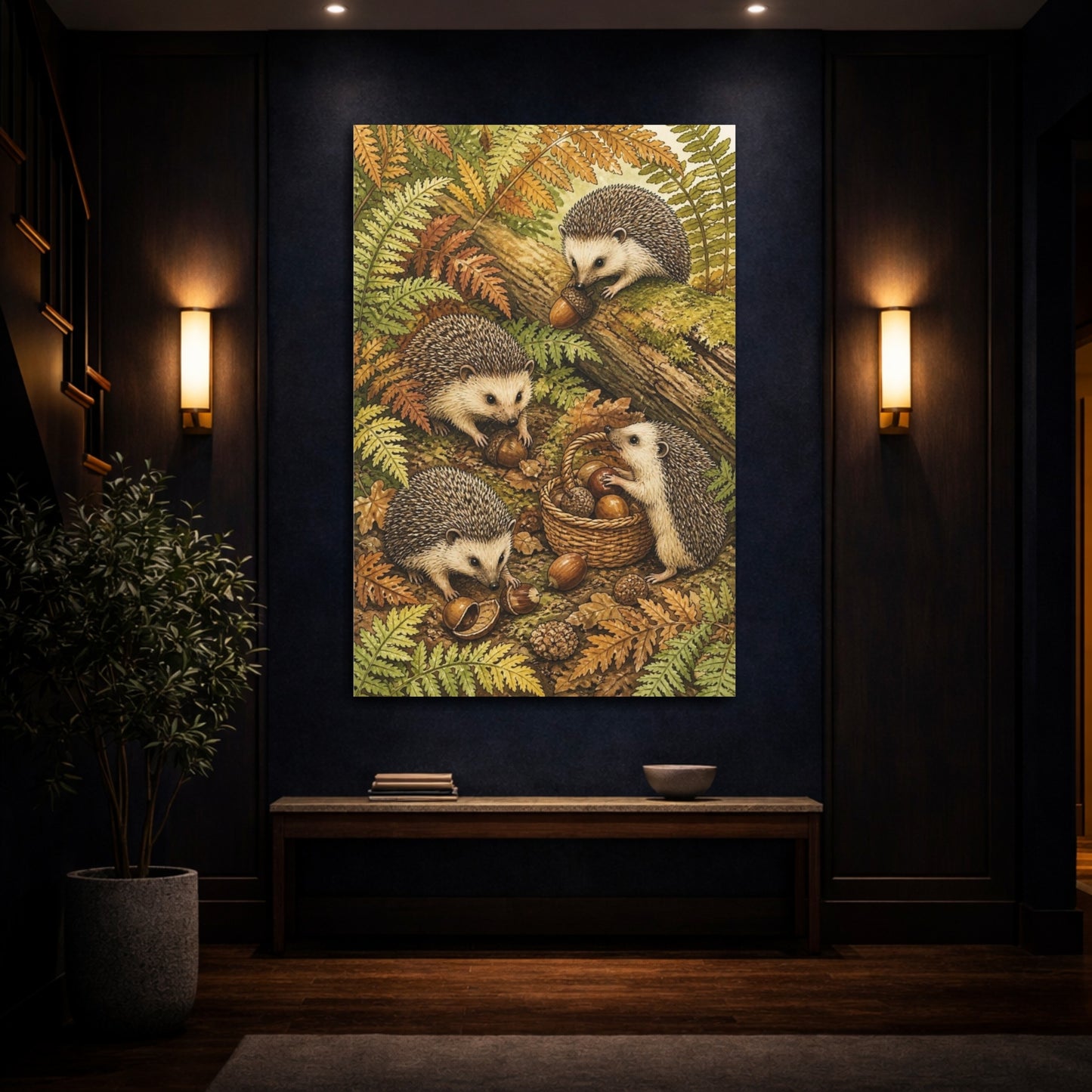Mockup 4. Kids Hedgehog Harvest shown as canvas print