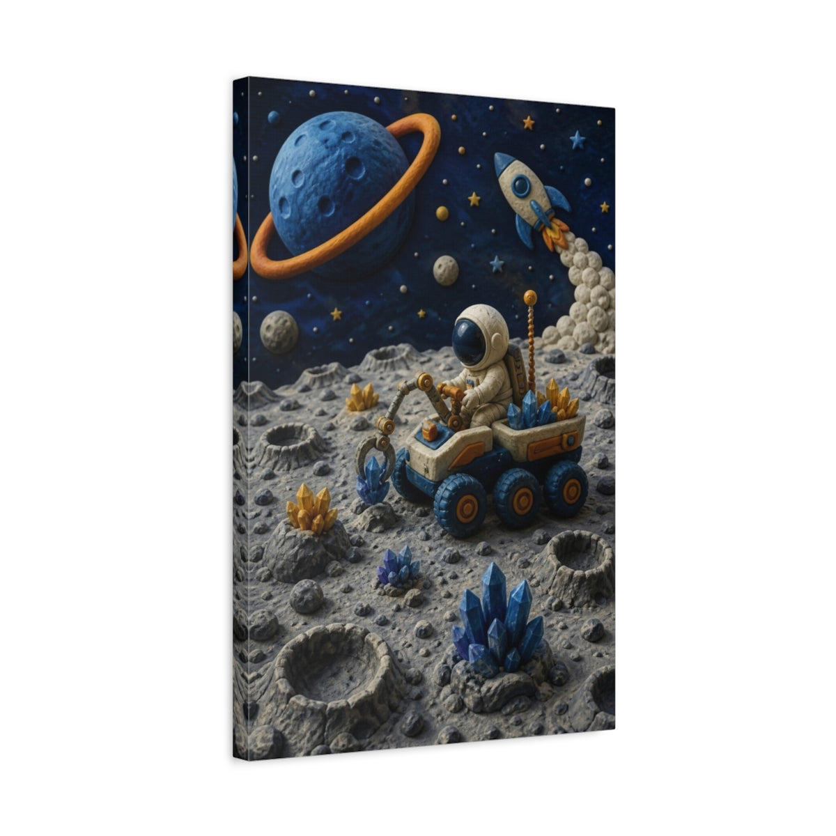 Side Mockup 3. Kids Moon Rover Adventure shown as canvas print