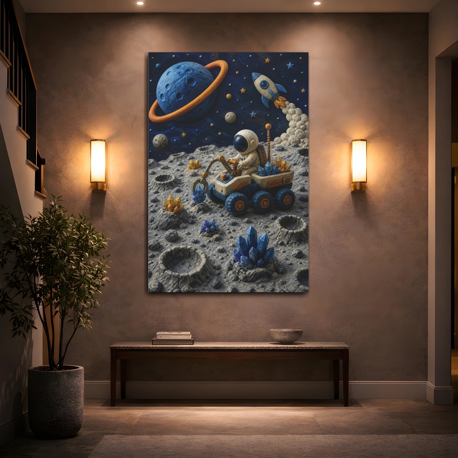 Mockup 2. Kids Moon Rover Adventure shown as canvas print