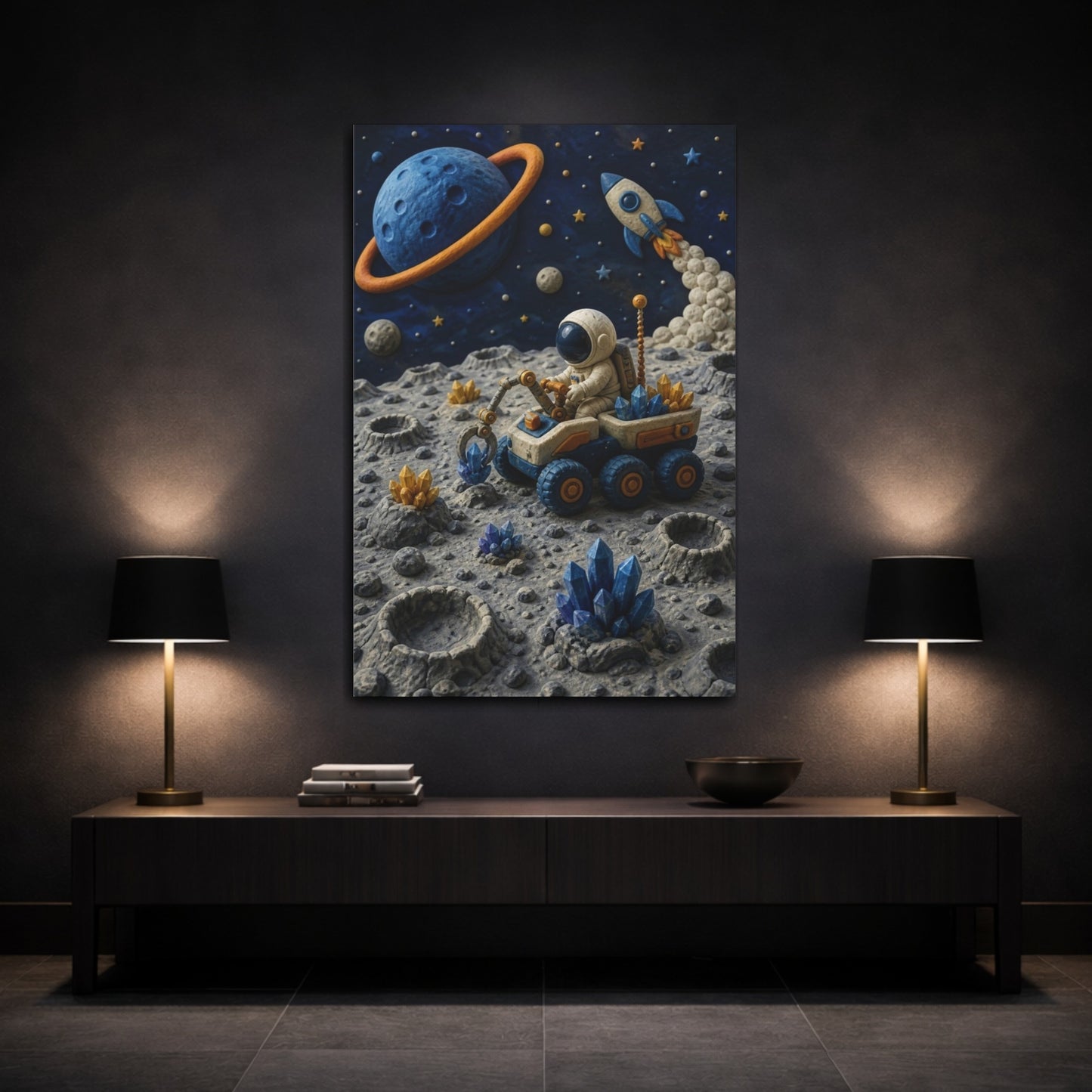 Mockup 3. Kids Moon Rover Adventure shown as canvas print