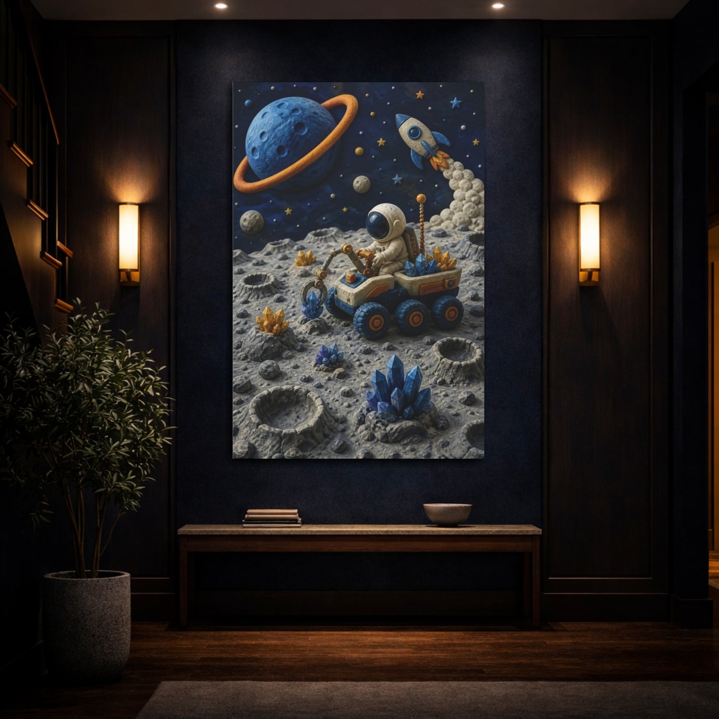 Mockup 4. Kids Moon Rover Adventure shown as canvas print