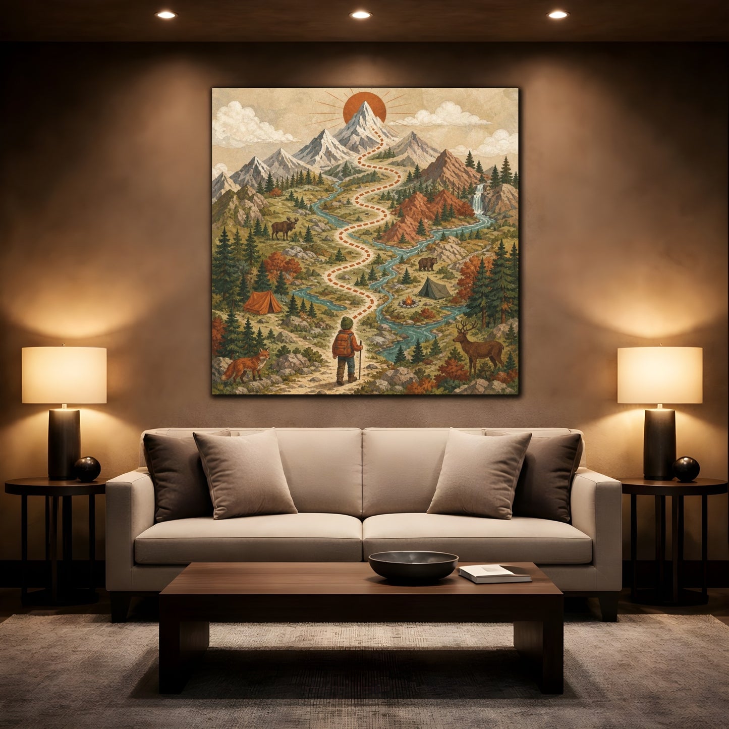 Mockup 2. Kids Mountain Trail Adventure shown as canvas print