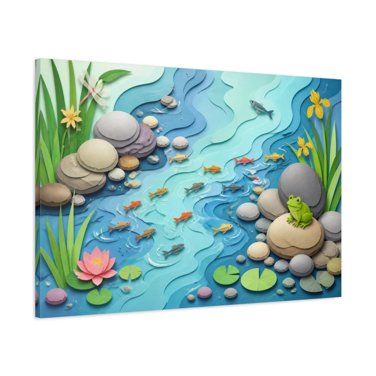 Main Mockup. Kids Pond Friends shown as canvas print