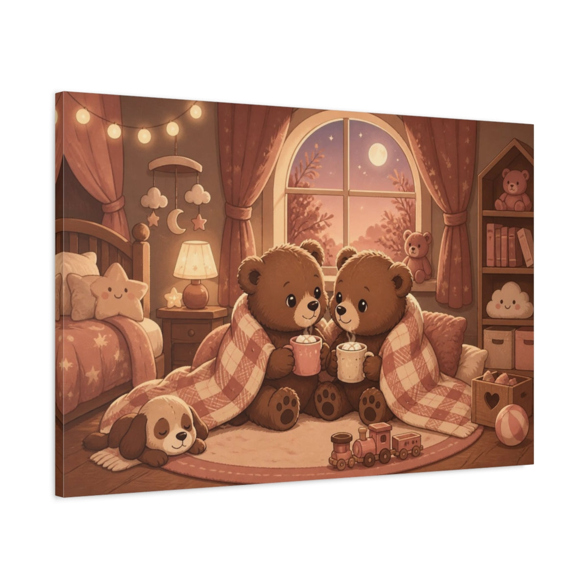 Main Mockup. Kids Room Bear Cubs shown as canvas print